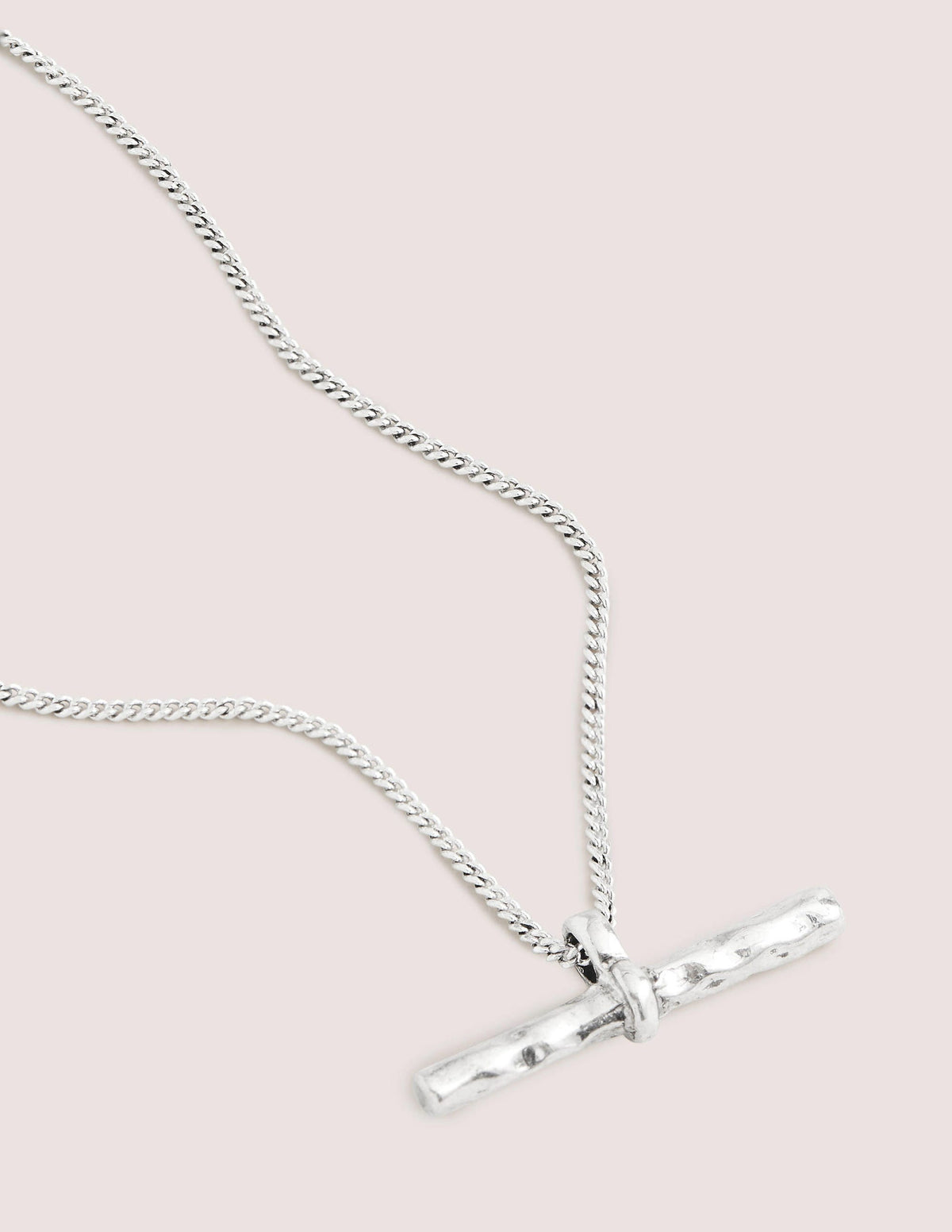 T-Bar Necklace-Silver - Image 2