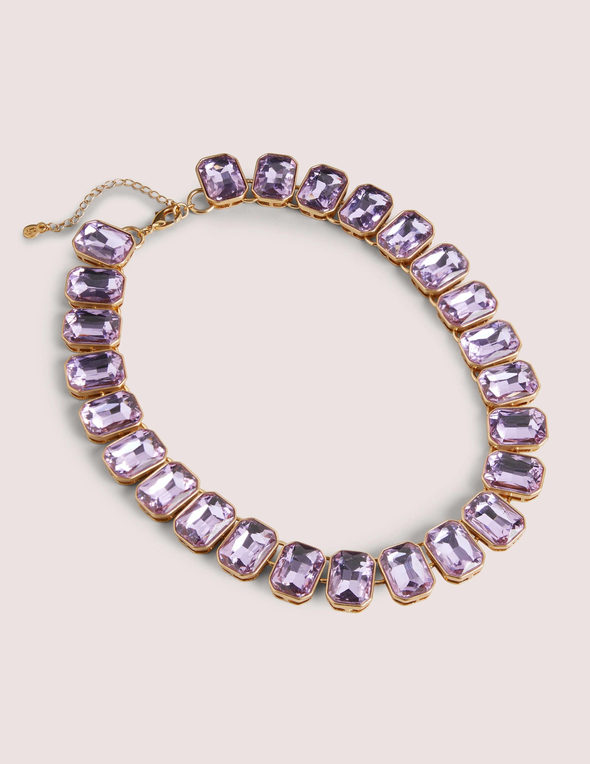 Chunky Jewelled Necklace-Purple - Image 1