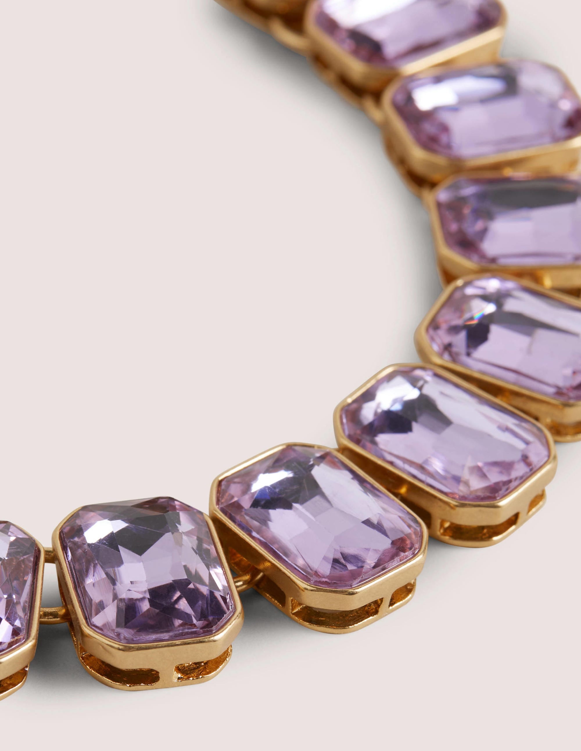 Chunky Jewelled Necklace-Purple - Image 2