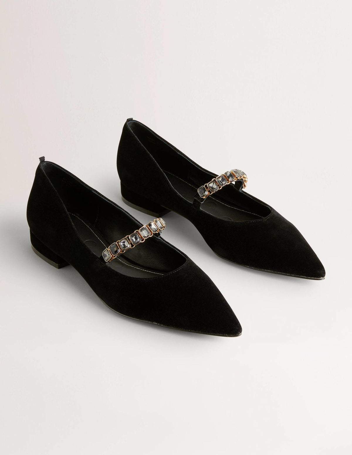 Crystal Strap Mary Jane Shoes-Black-2