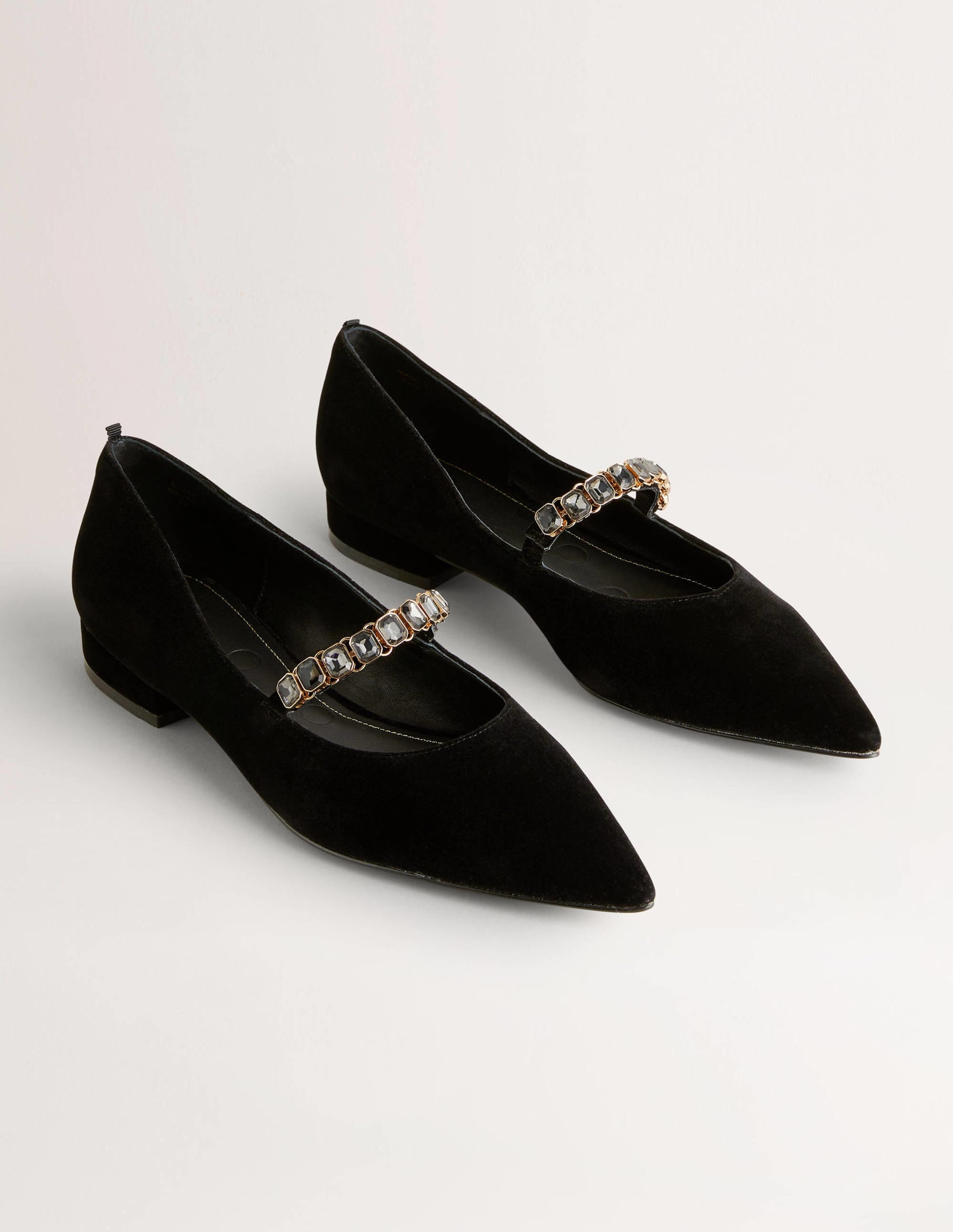 Crystal Strap Mary Jane Shoes-Black - Image 2