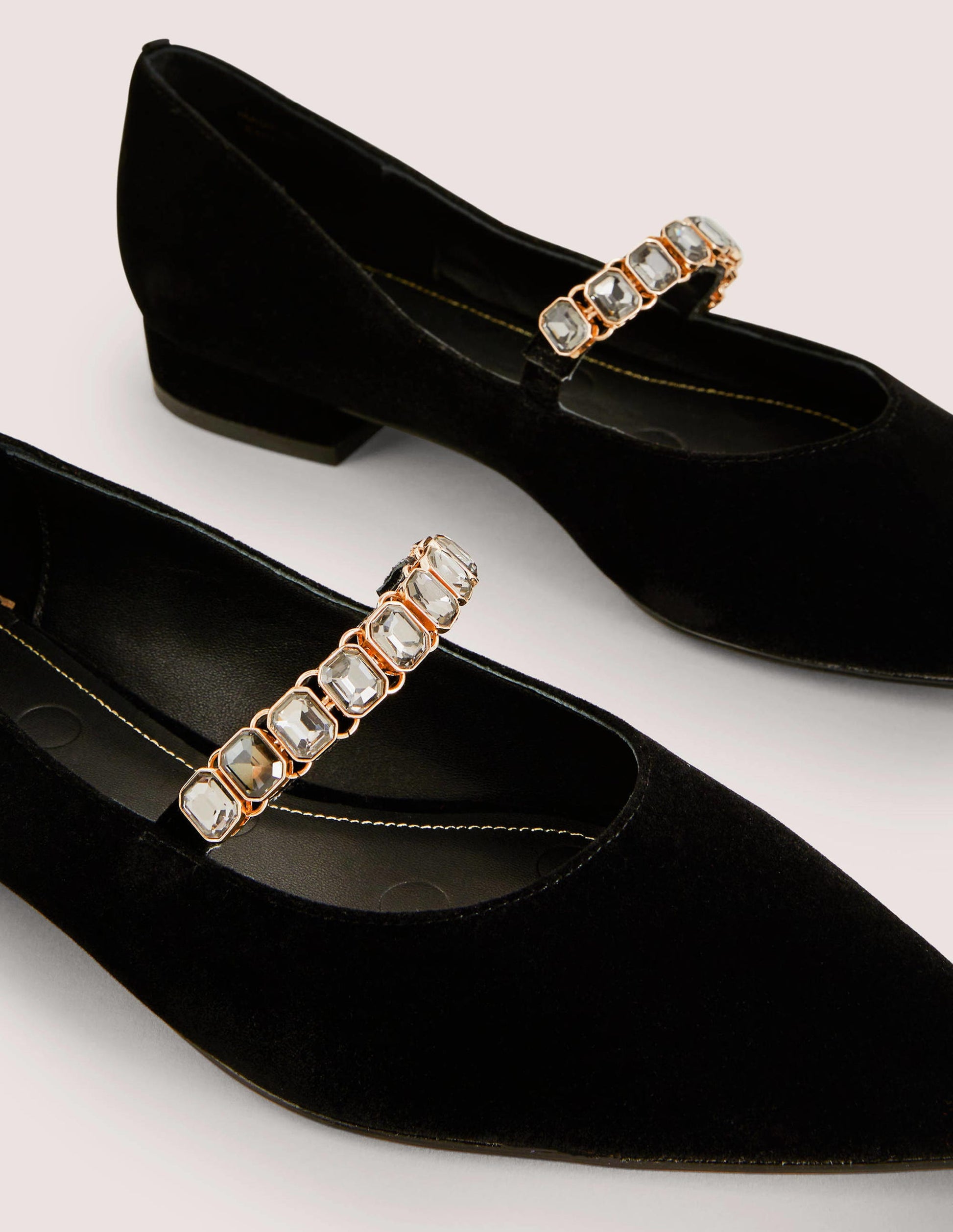 Crystal Strap Mary Jane Shoes-Black-3