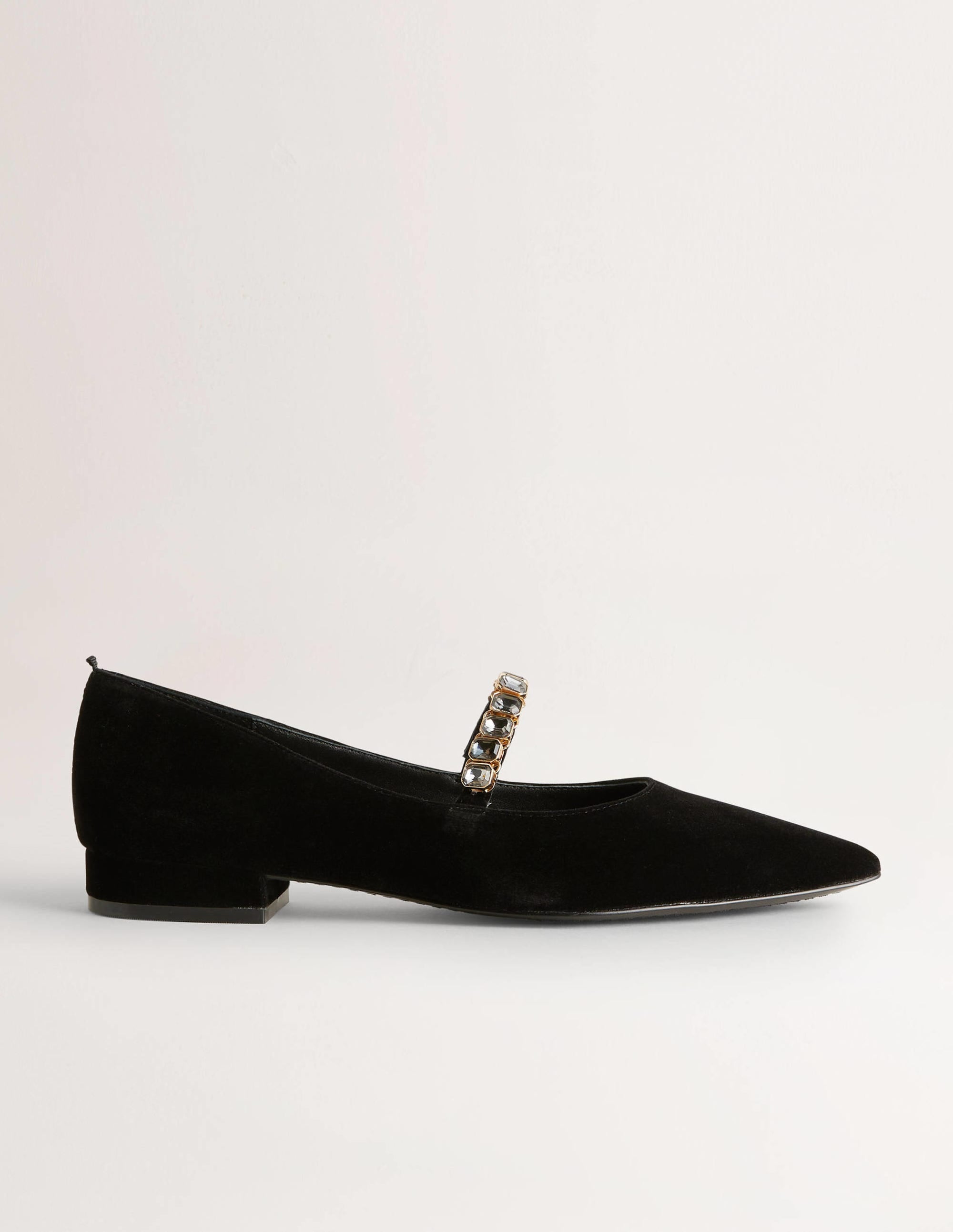 Crystal Strap Mary Jane Shoes-Black - Image 1