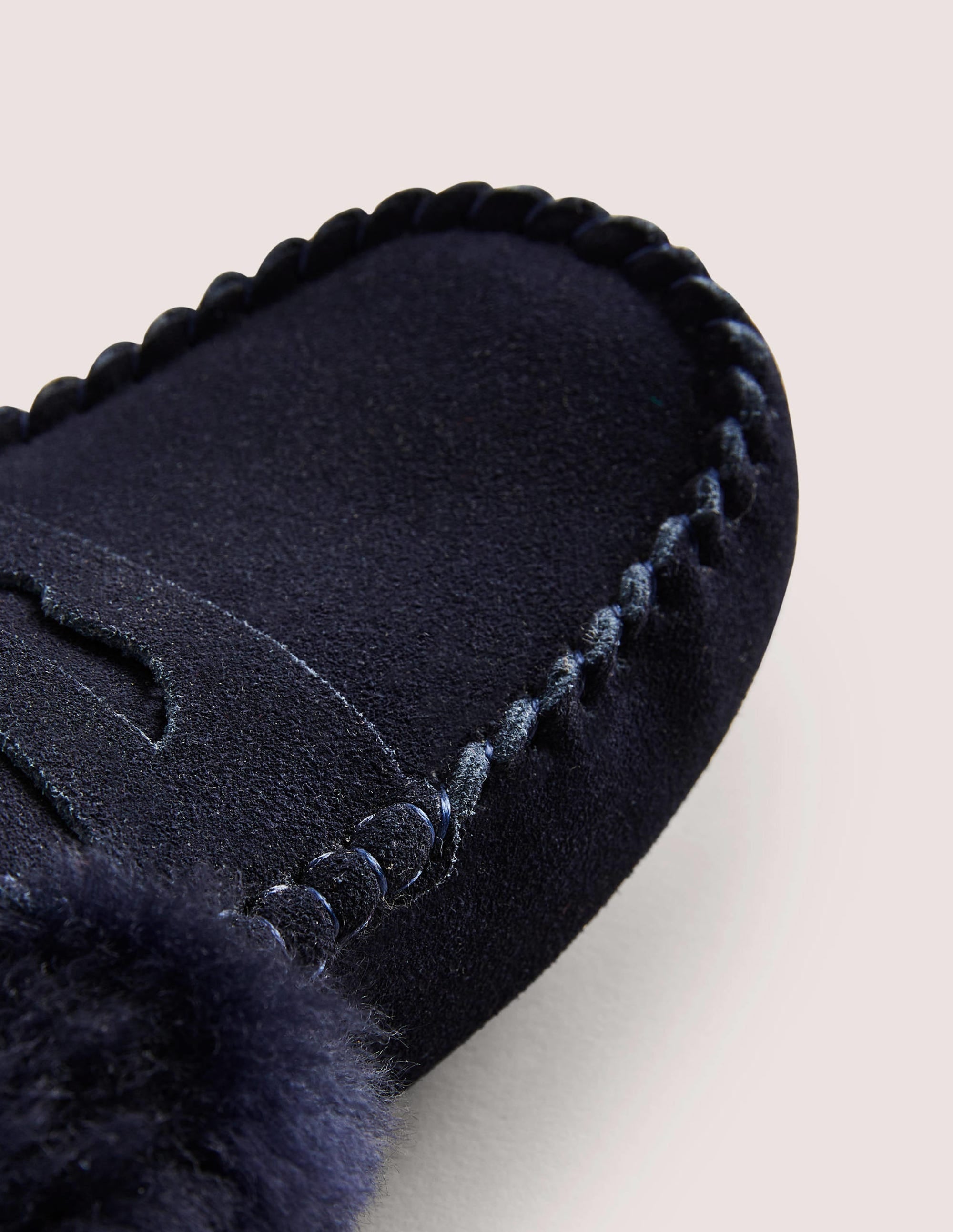 Moccasin Slippers-Navy Suede - Image 3