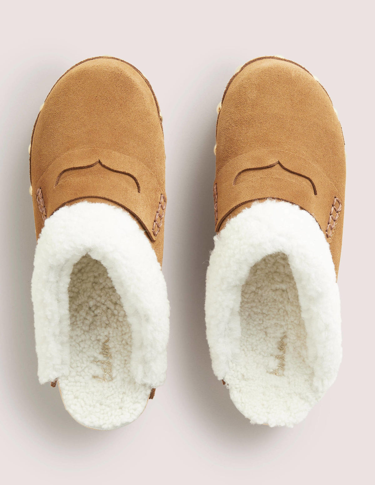 Shearling Lined Clogs-Golden Brown-5