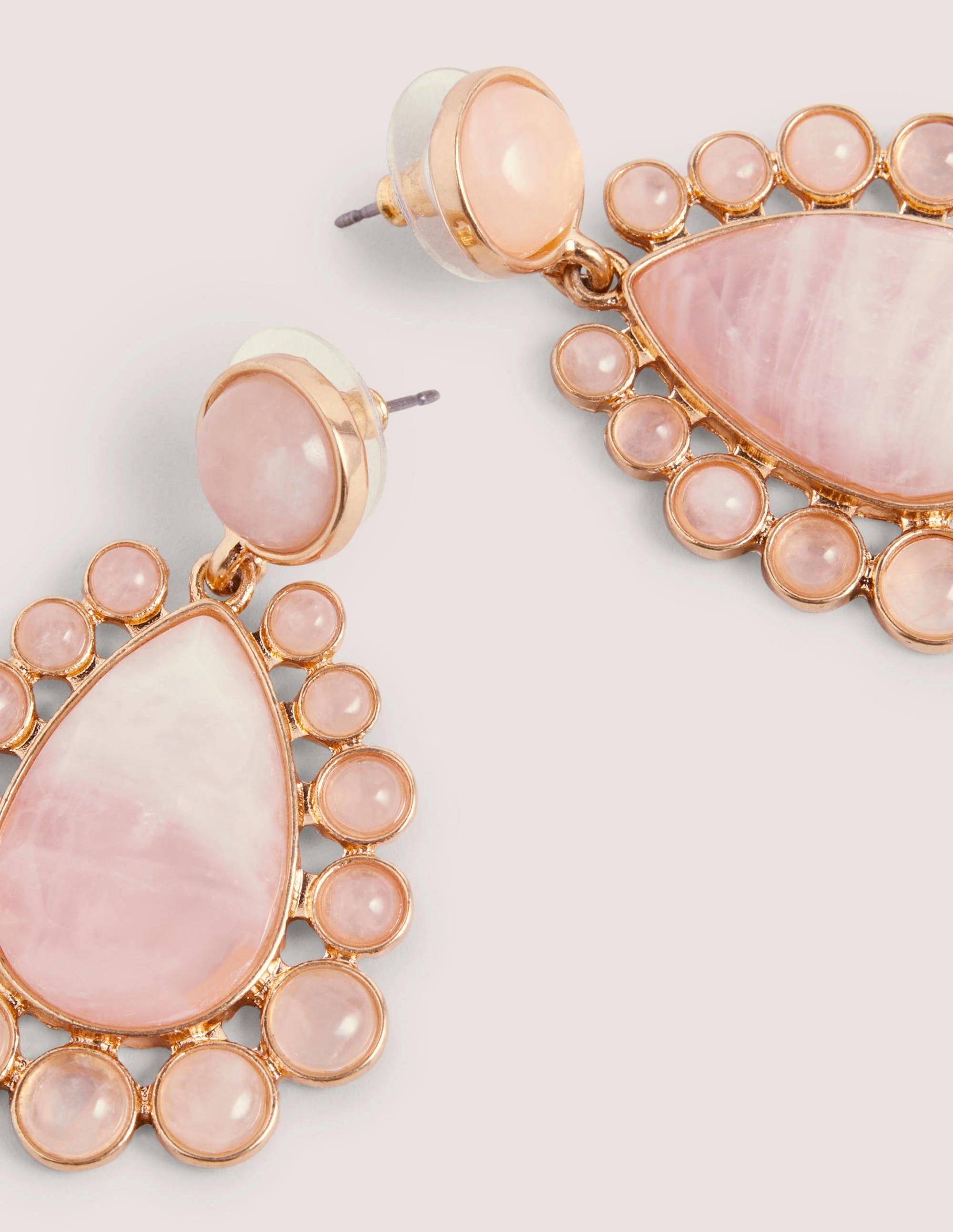 Semi-Precious Earrings-Rose Quartz - Image 2