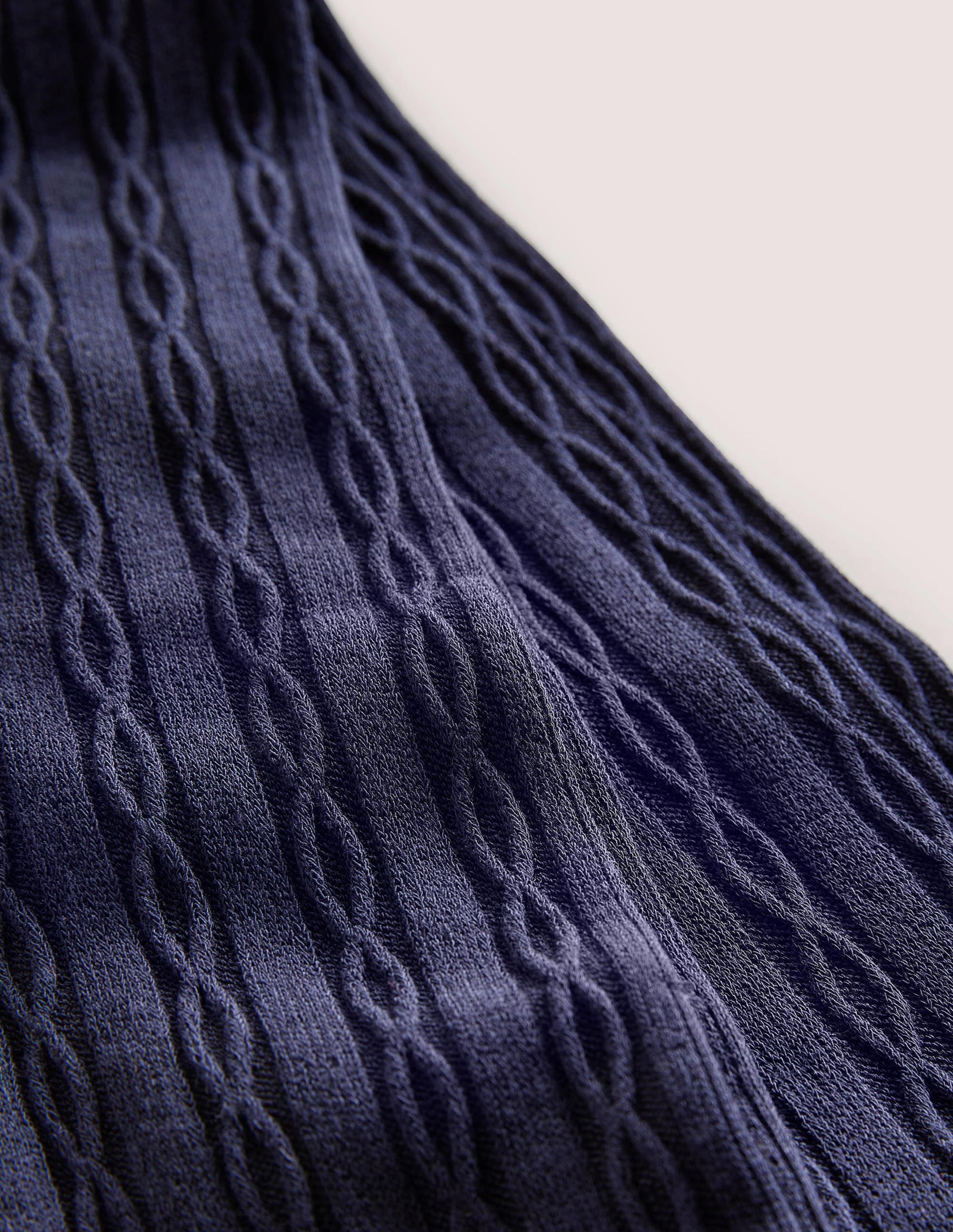 Cable Knit Tights-Midnight Navy - Image 2