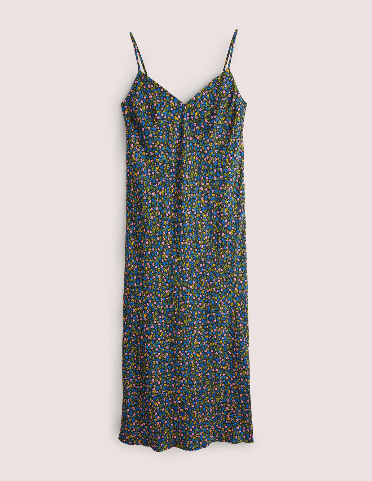 Elena Midi Slip Dress-French Navy, Floral Terrace - Image 6