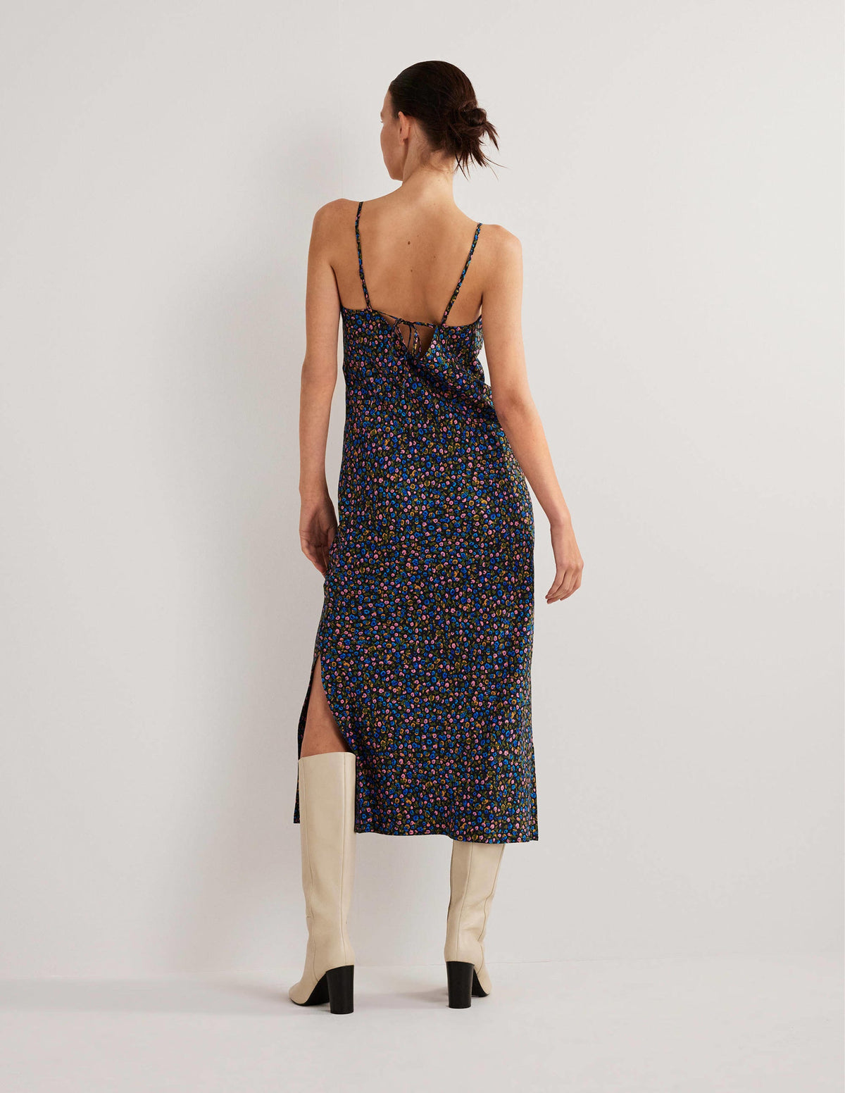 Elena Midi Slip Dress-French Navy, Floral Terrace - Image 3