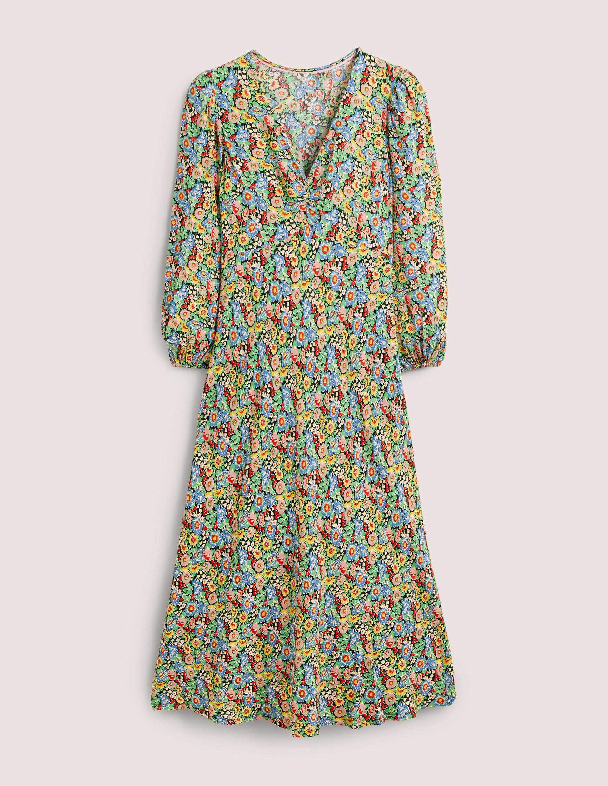 Empire Midi Tea Dress-Multi, Flora Illusion-5