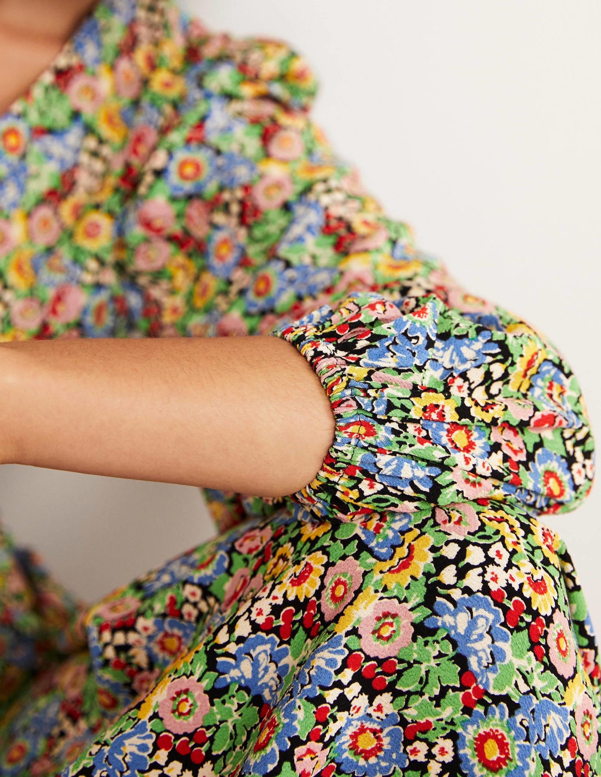 Empire Midi Tea Dress-Multi, Flora Illusion - Image 2