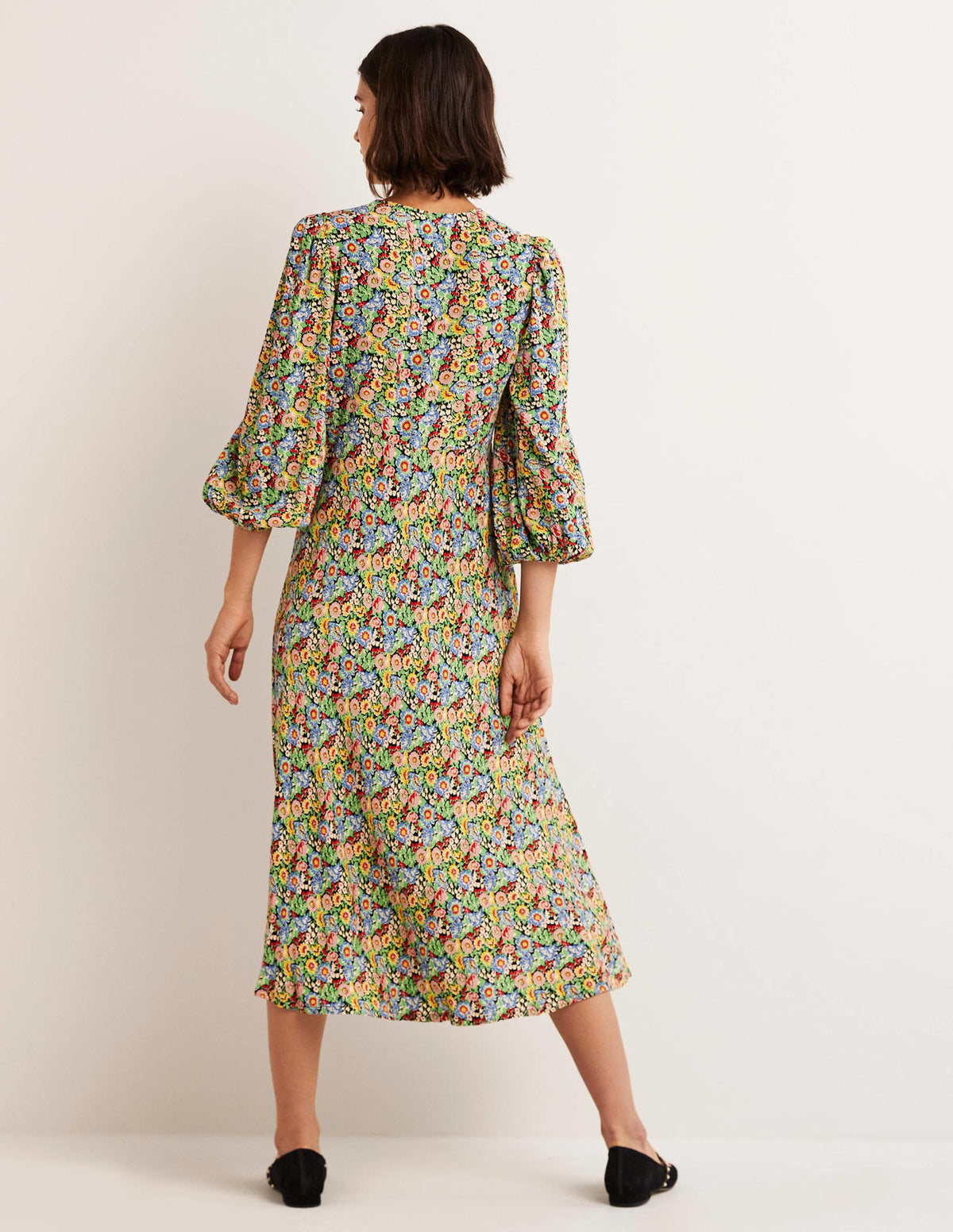 Empire Midi Tea Dress-Multi, Flora Illusion-3