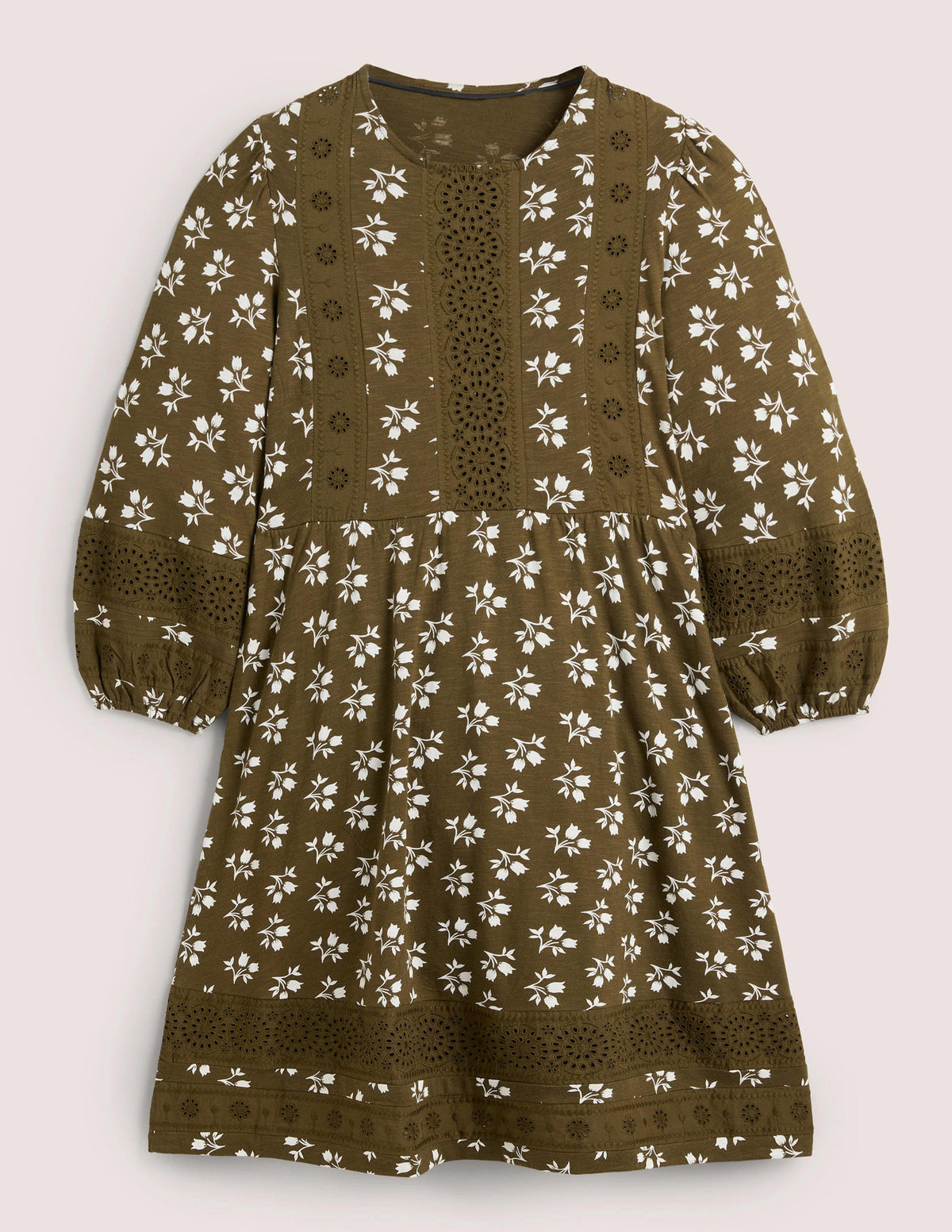 Detail Insert Jersey Dress-Basil, Bouquet Bud - Image 6