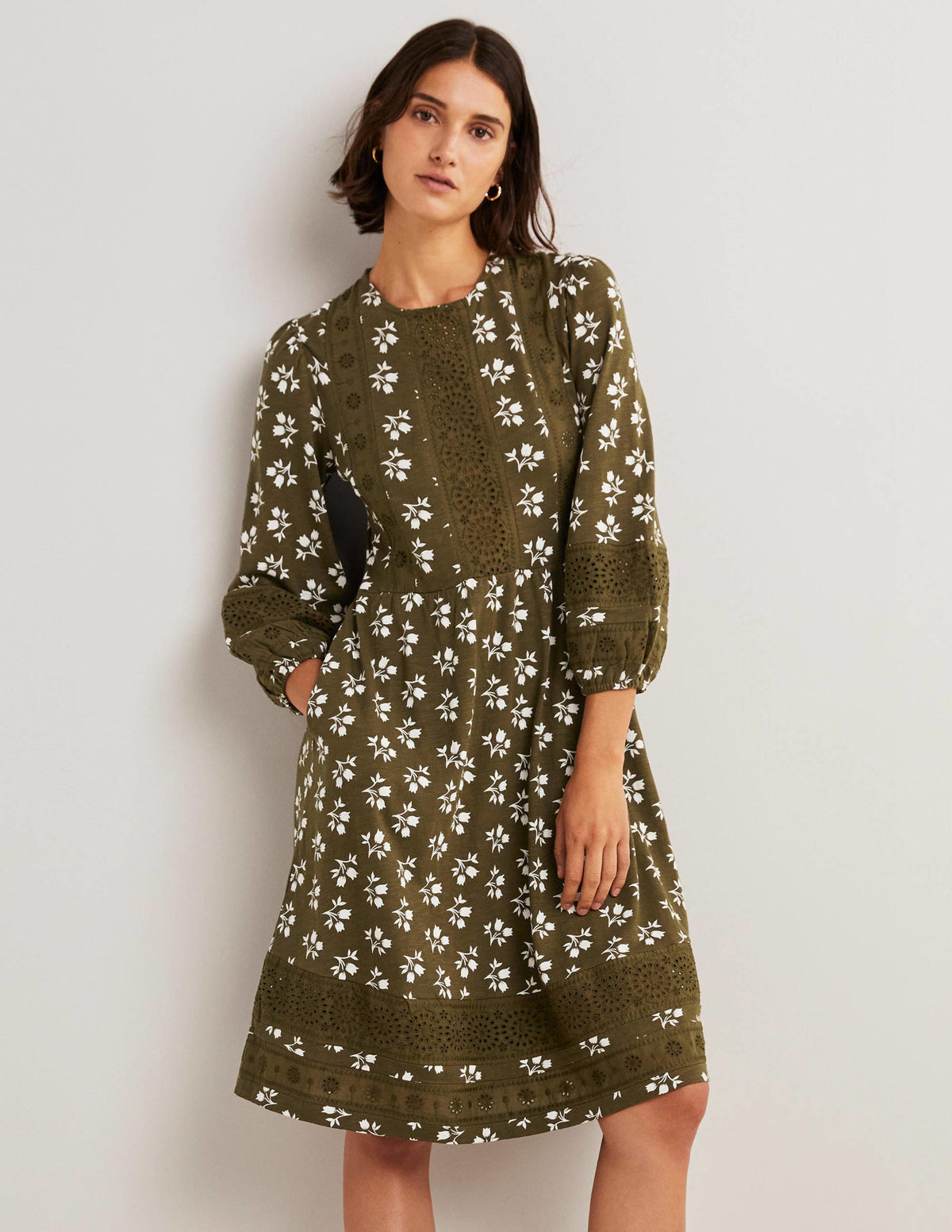 Detail Insert Jersey Dress-Basil, Bouquet Bud-2