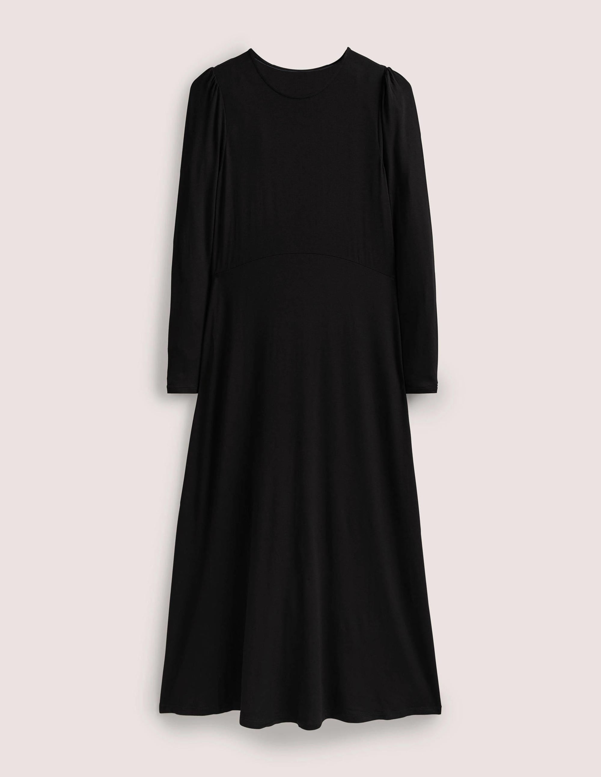 Crew Neck Jersey Midi Dress-Black - Image 6