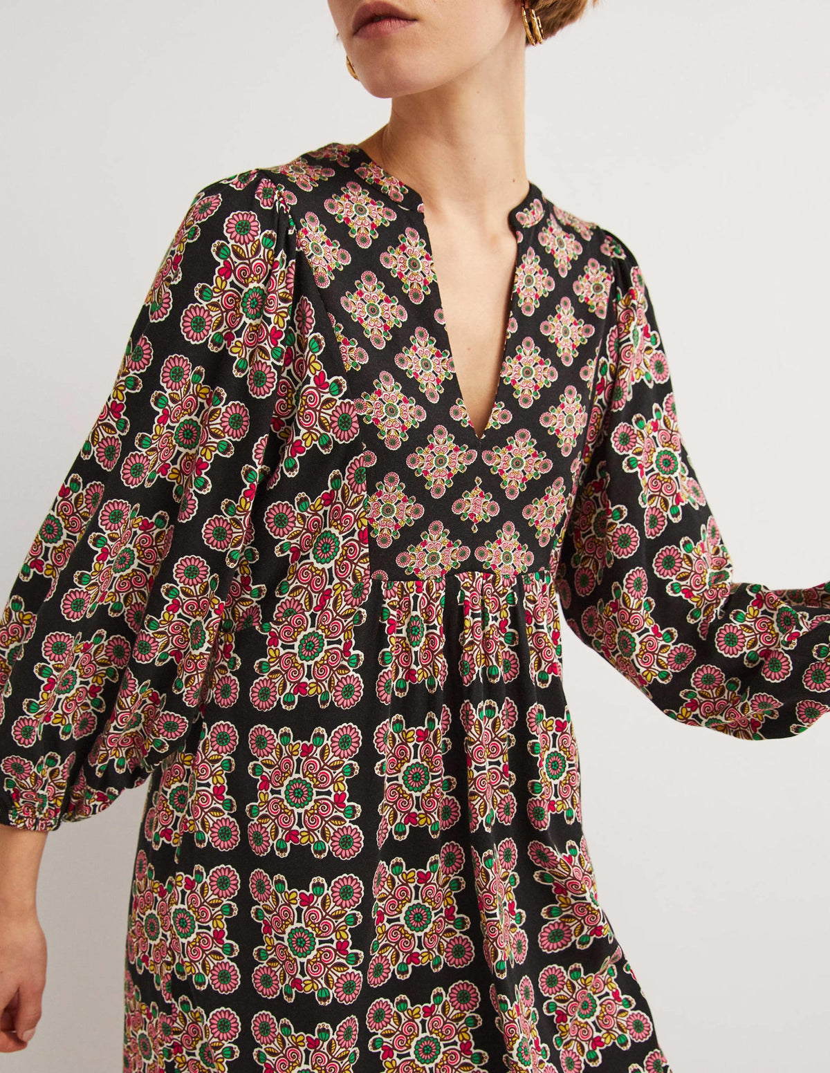 Jersey Midi Dress-Multi, Daisy Illusion Tile-2
