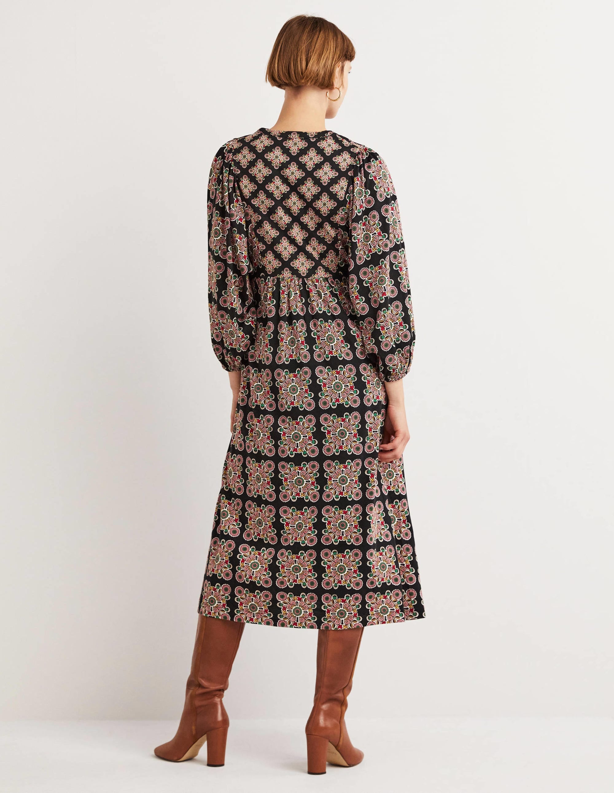 Jersey Midi Dress-Multi, Daisy Illusion Tile - Image 3