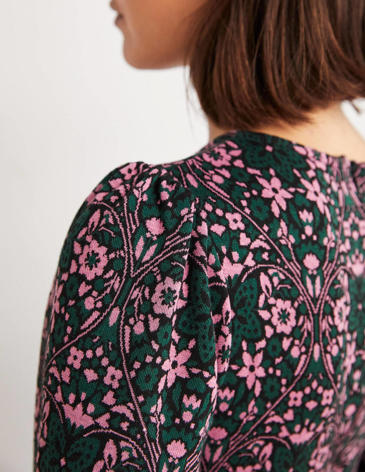 Jersey Jacquard Midi Dress-Trekking Green, Heart Bloom-2