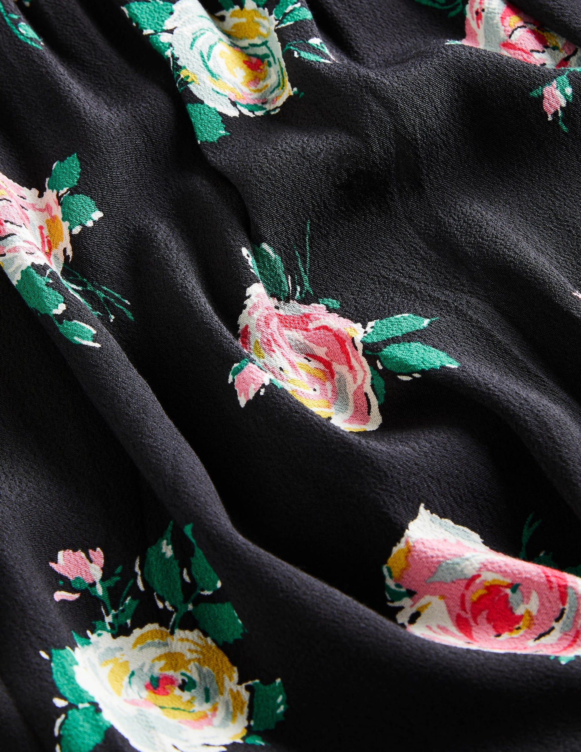 Square Neck Maxi Dress-Black, Painterly Rose-7