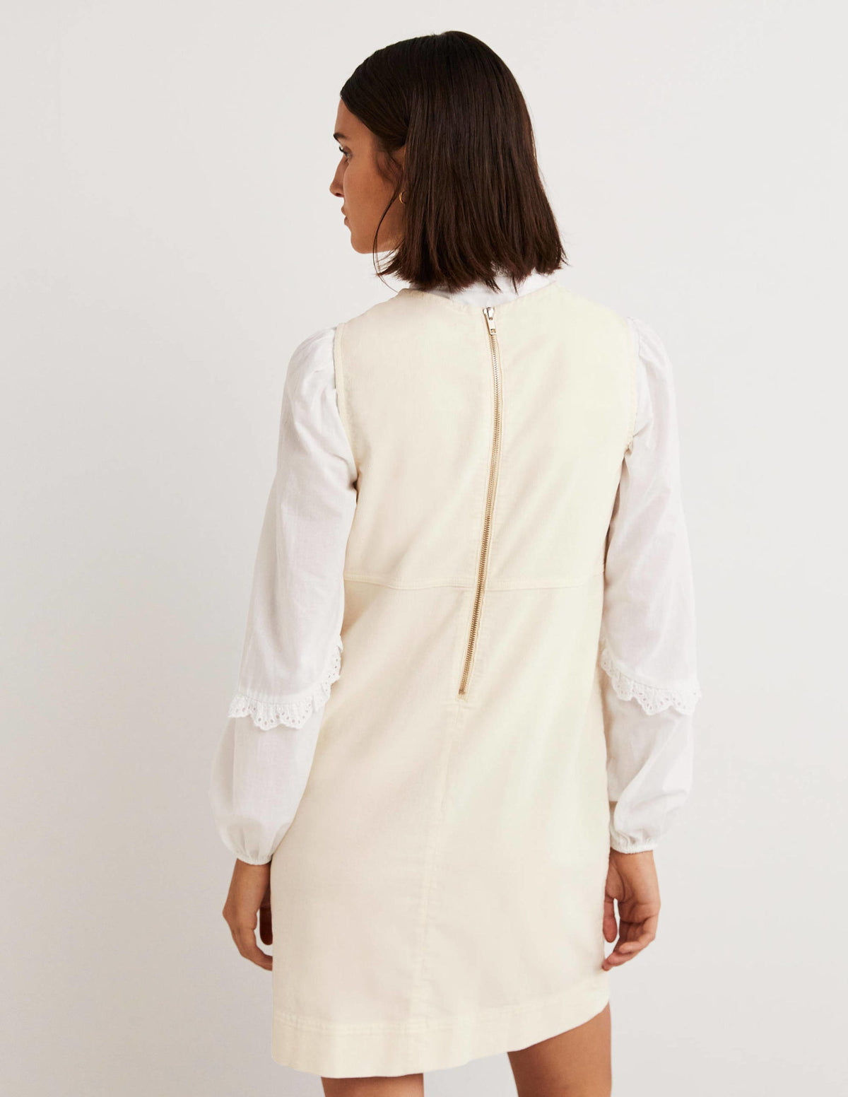 Evie Cord Shift Dress-Ecru - Image 3