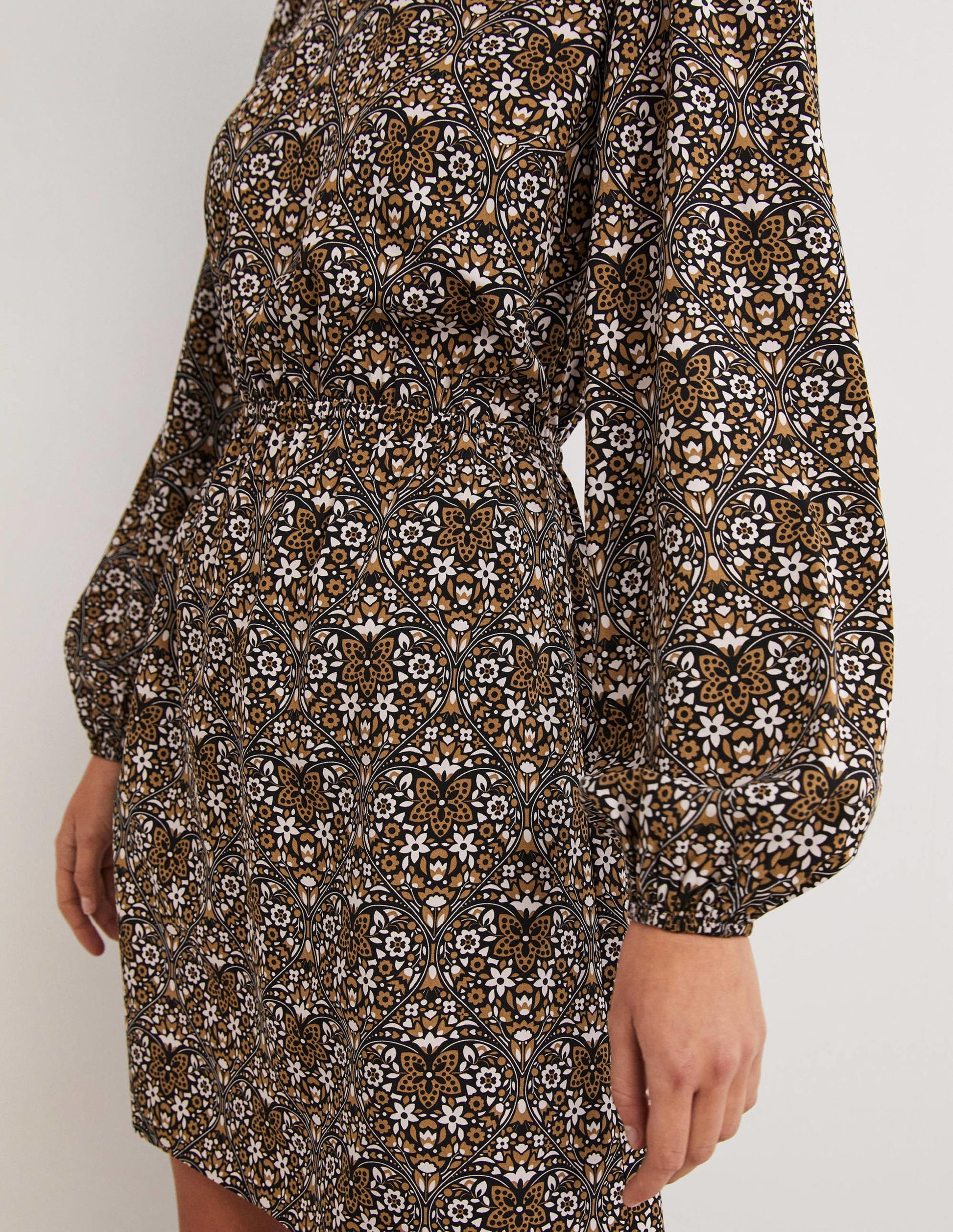 Crew Neck Dress-Dijon, Heart Bloom-2