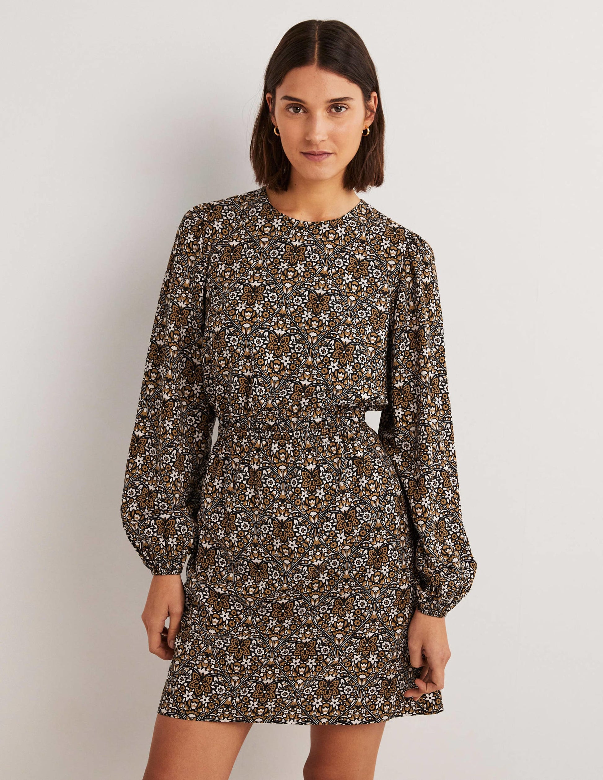 Crew Neck Dress-Dijon, Heart Bloom-4