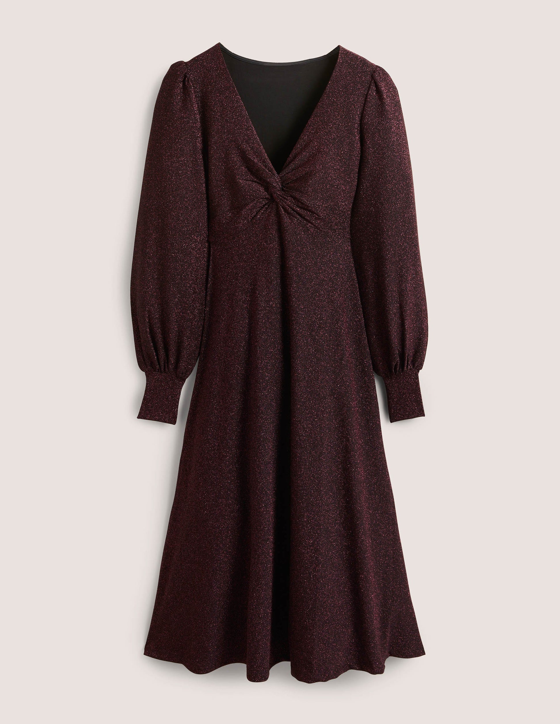 Purple Sparkle Metallic Jersey Midi Dress-Purple Sparkle-6