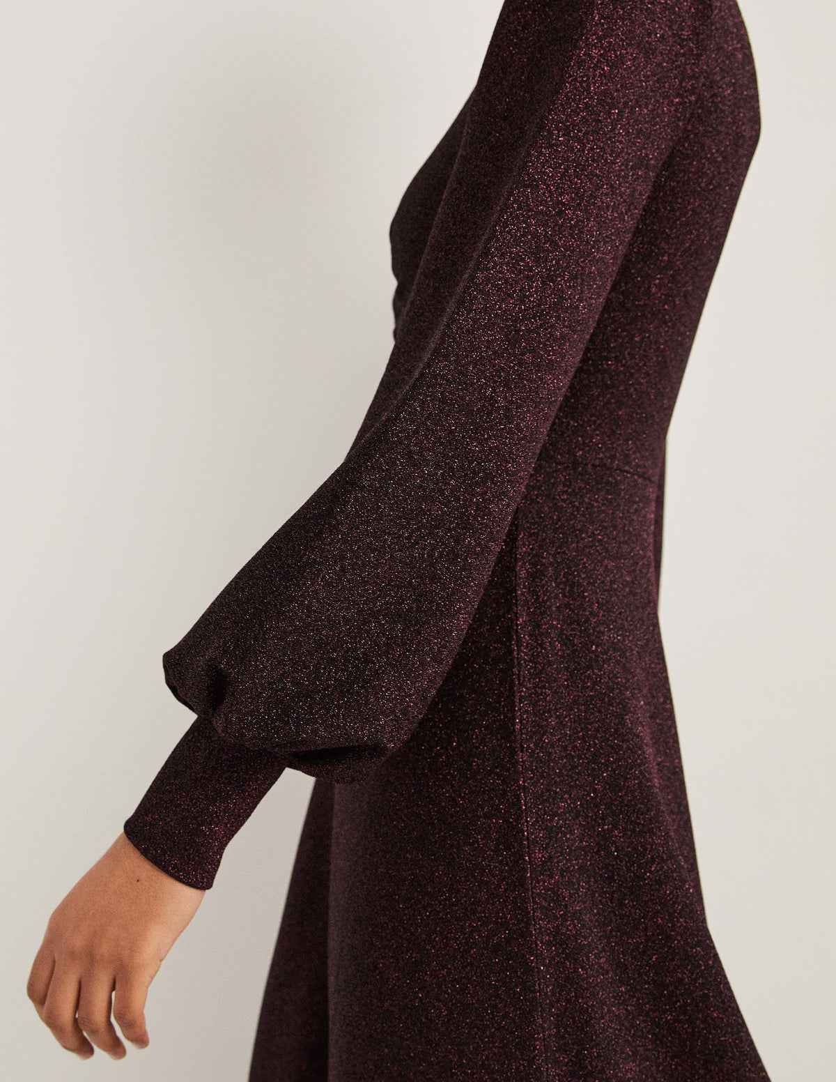 Purple Sparkle Metallic Jersey Midi Dress-Purple Sparkle-5