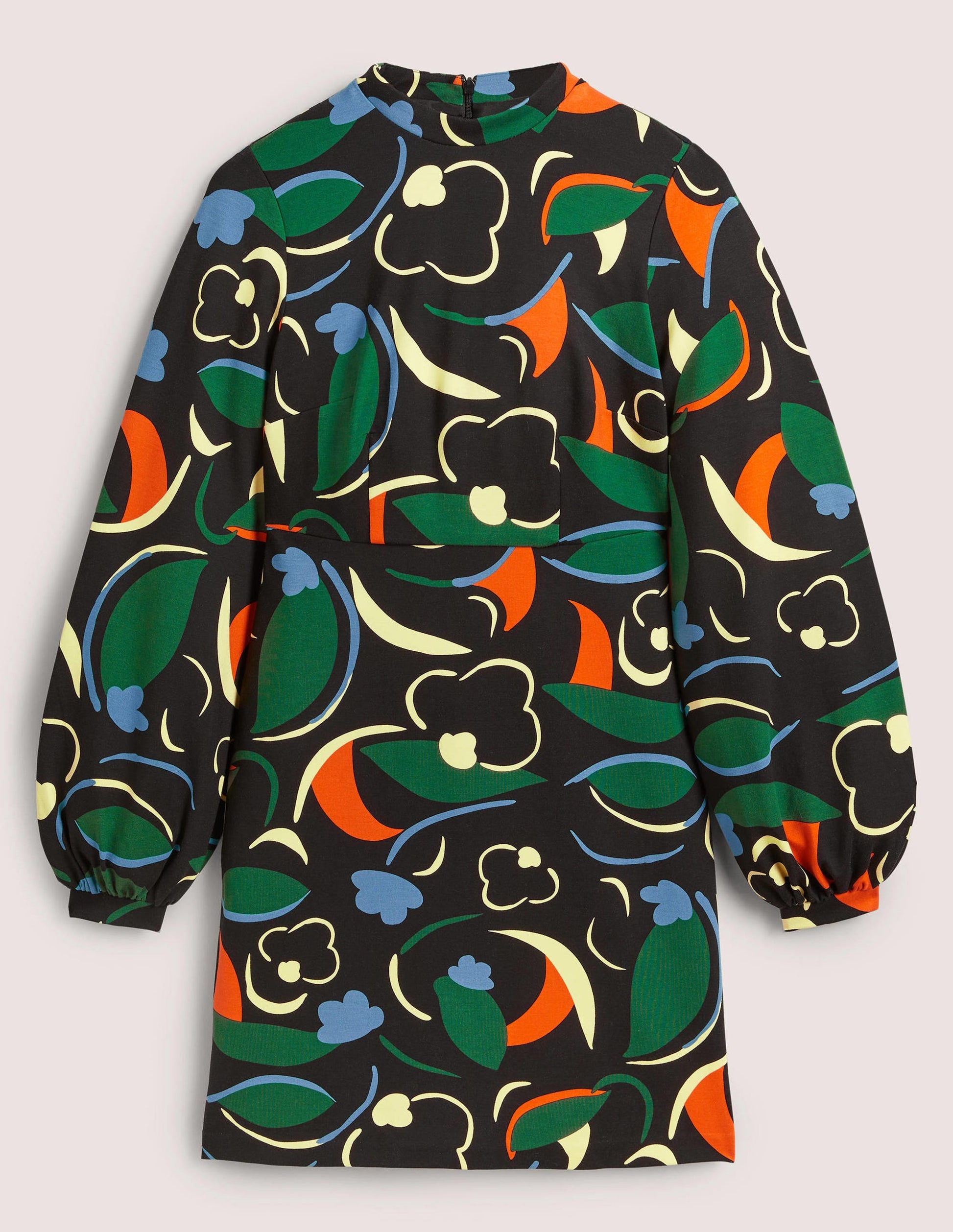 Blouson Jersey Mini Dress-Multi, Abstract Whirl-5