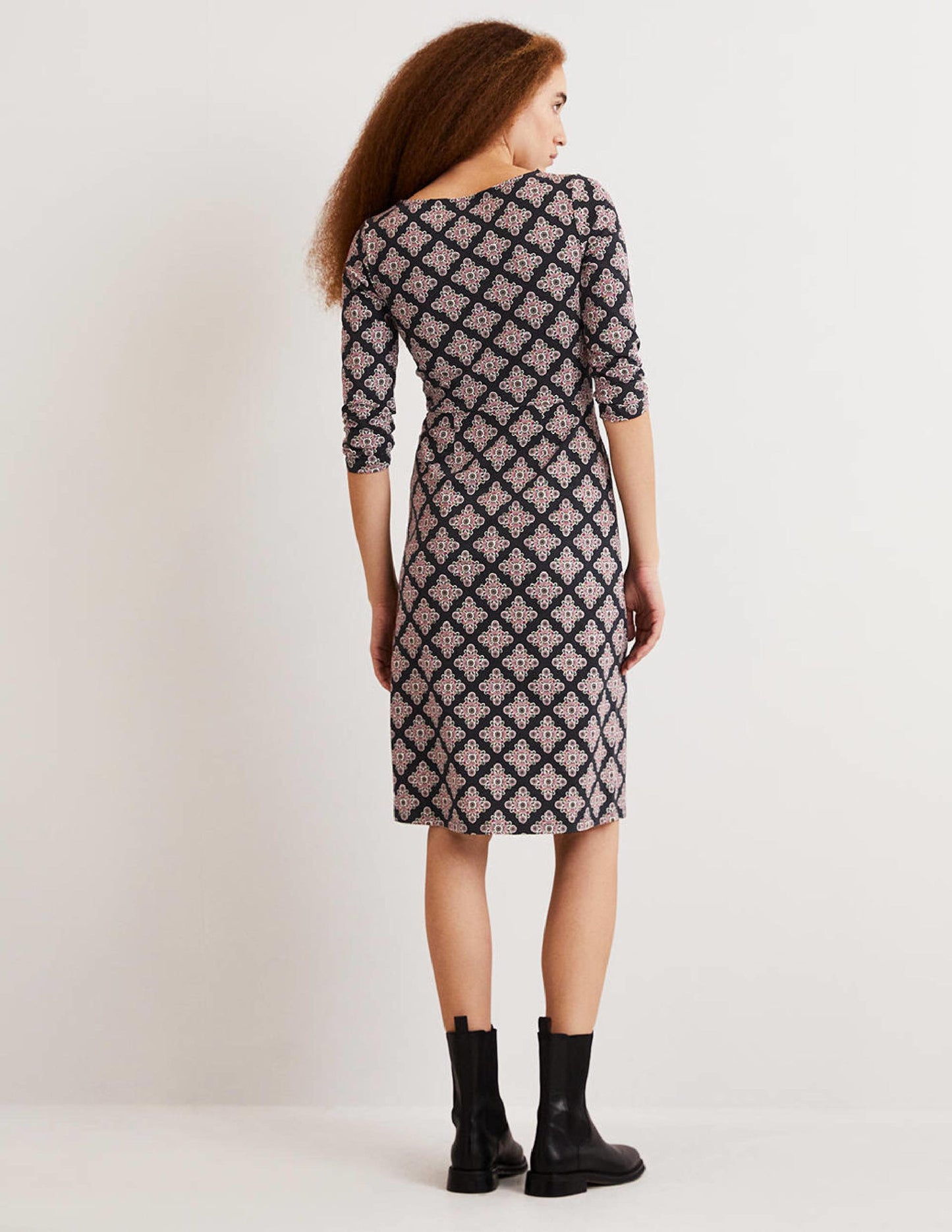 Penny Jersey Dress-Multi, Daisy Illusion Tile