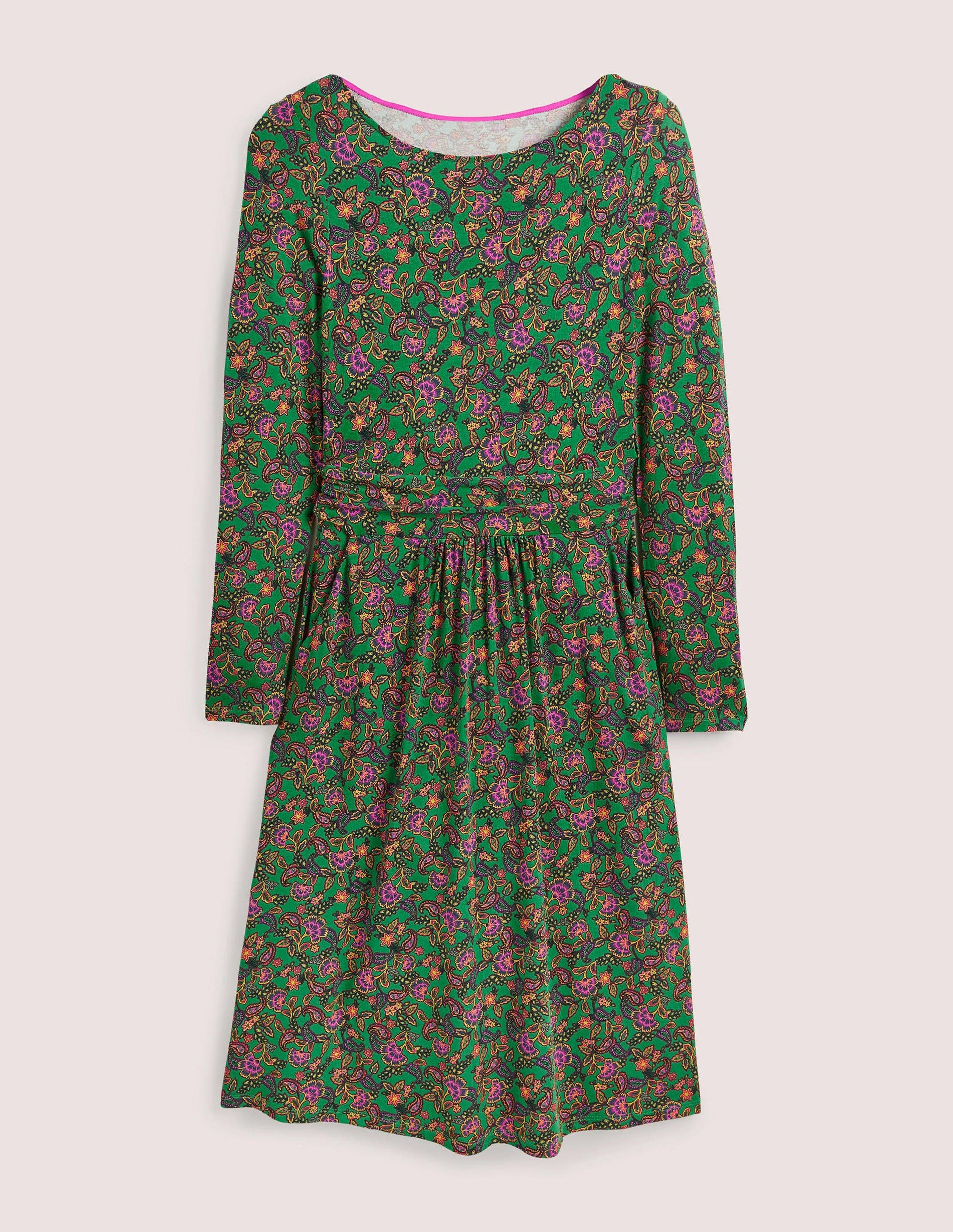 Abigail Jersey Dress-Highland Green, Exotic Floral-6