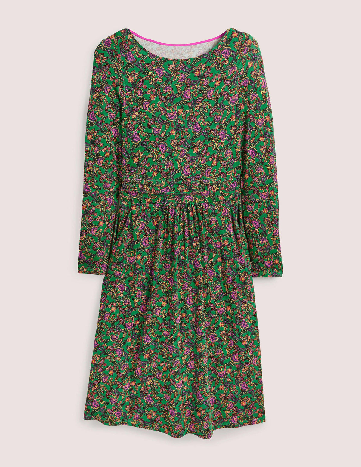 Abigail Jersey Dress-Highland Green, Exotic Floral - Image 6