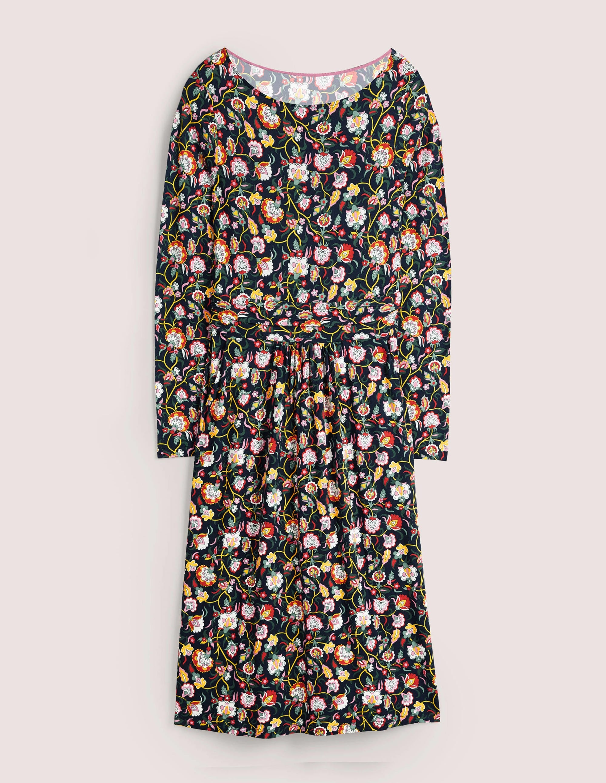 Abigail Jersey Dress-French Navy, Opulent Floral - Image 6