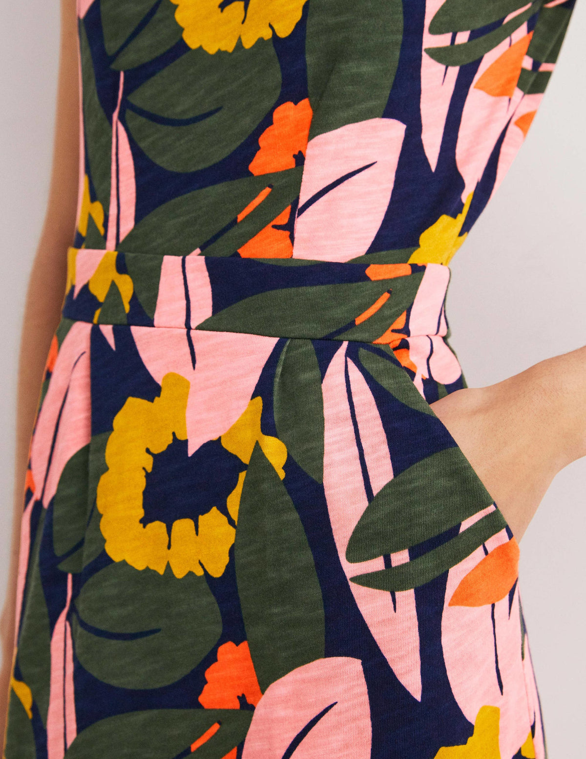 Florrie Jersey Dress-French Navy, Abstract Bloom-3