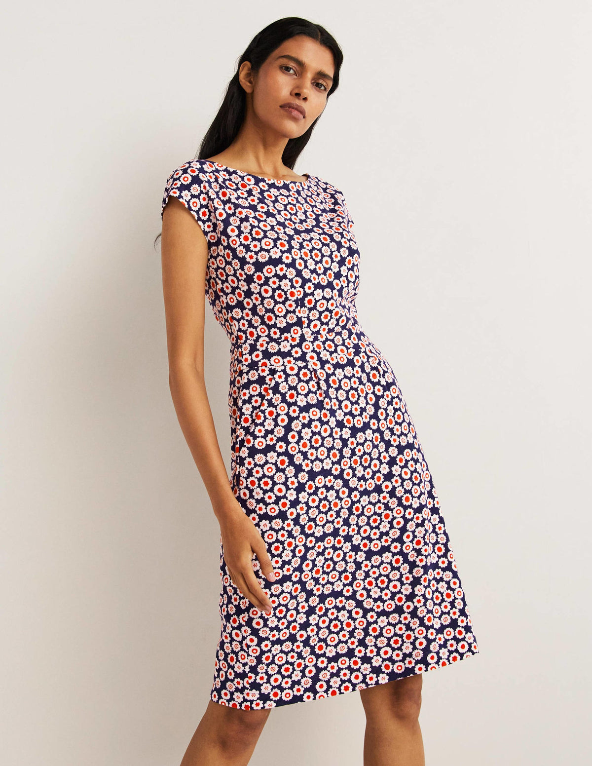 Florrie Jersey Dress-French Navy, Ditsy Swirl-1