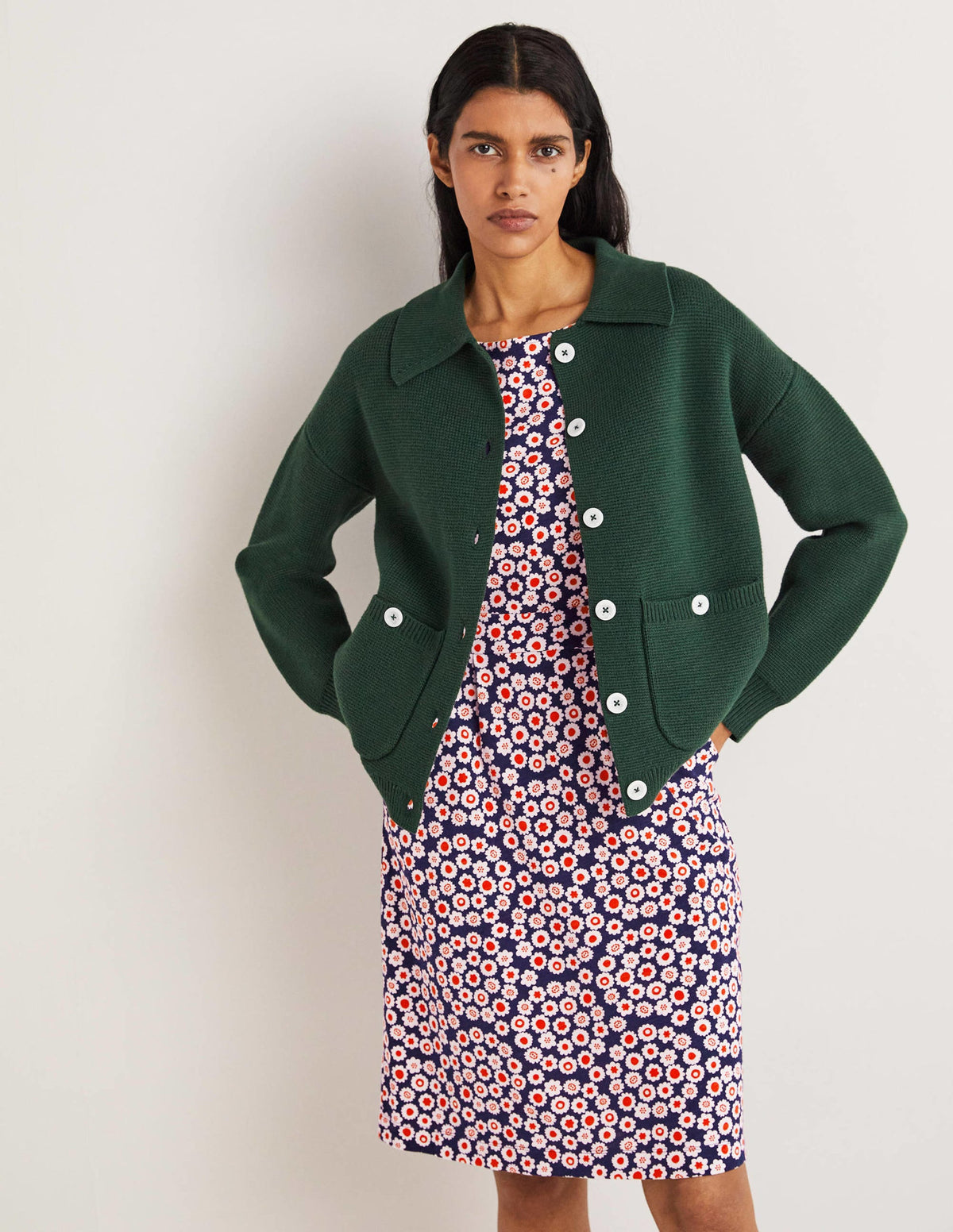 Florrie Jersey Dress-French Navy, Ditsy Swirl-4