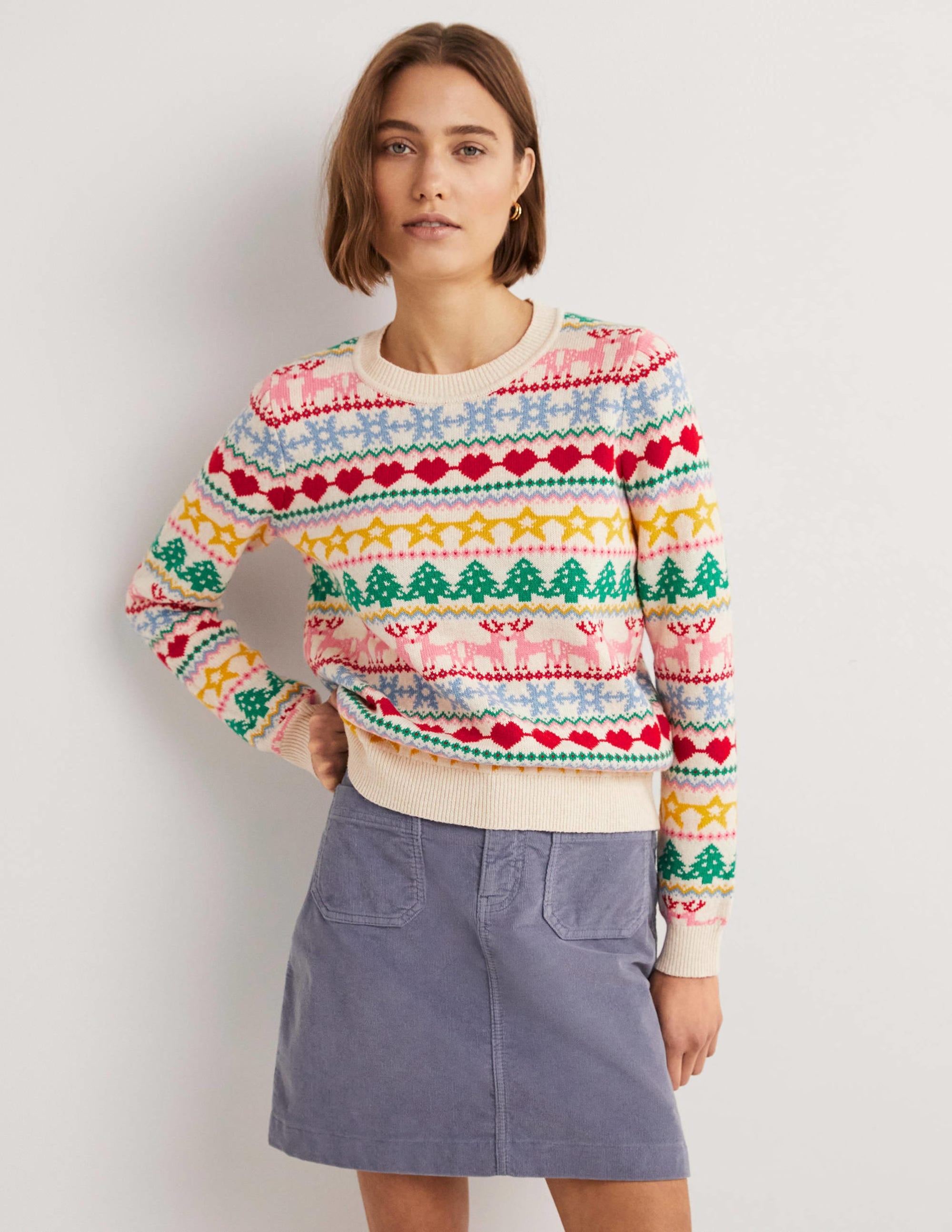 Festive Fair Isle Christmas Jumper-Multi Christmas Fair Isle - Image 1