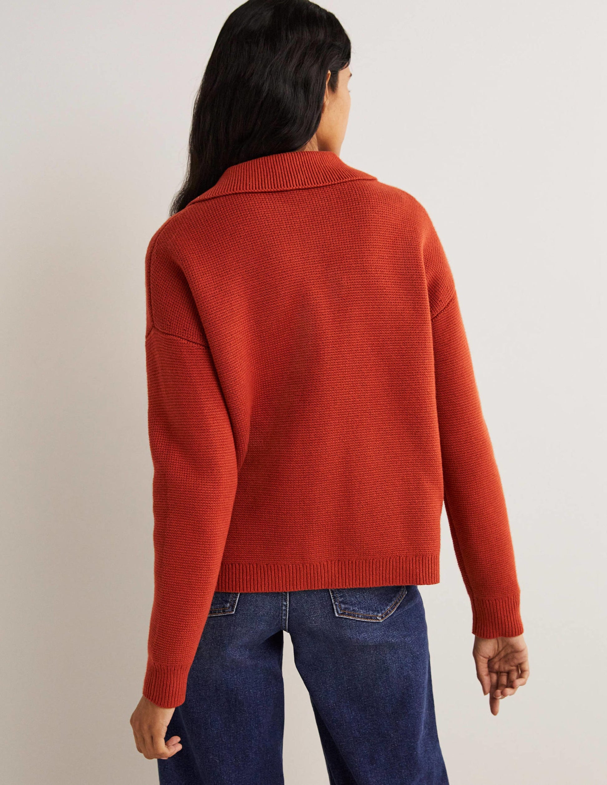 Wool Blend Cardigan-Rust-3