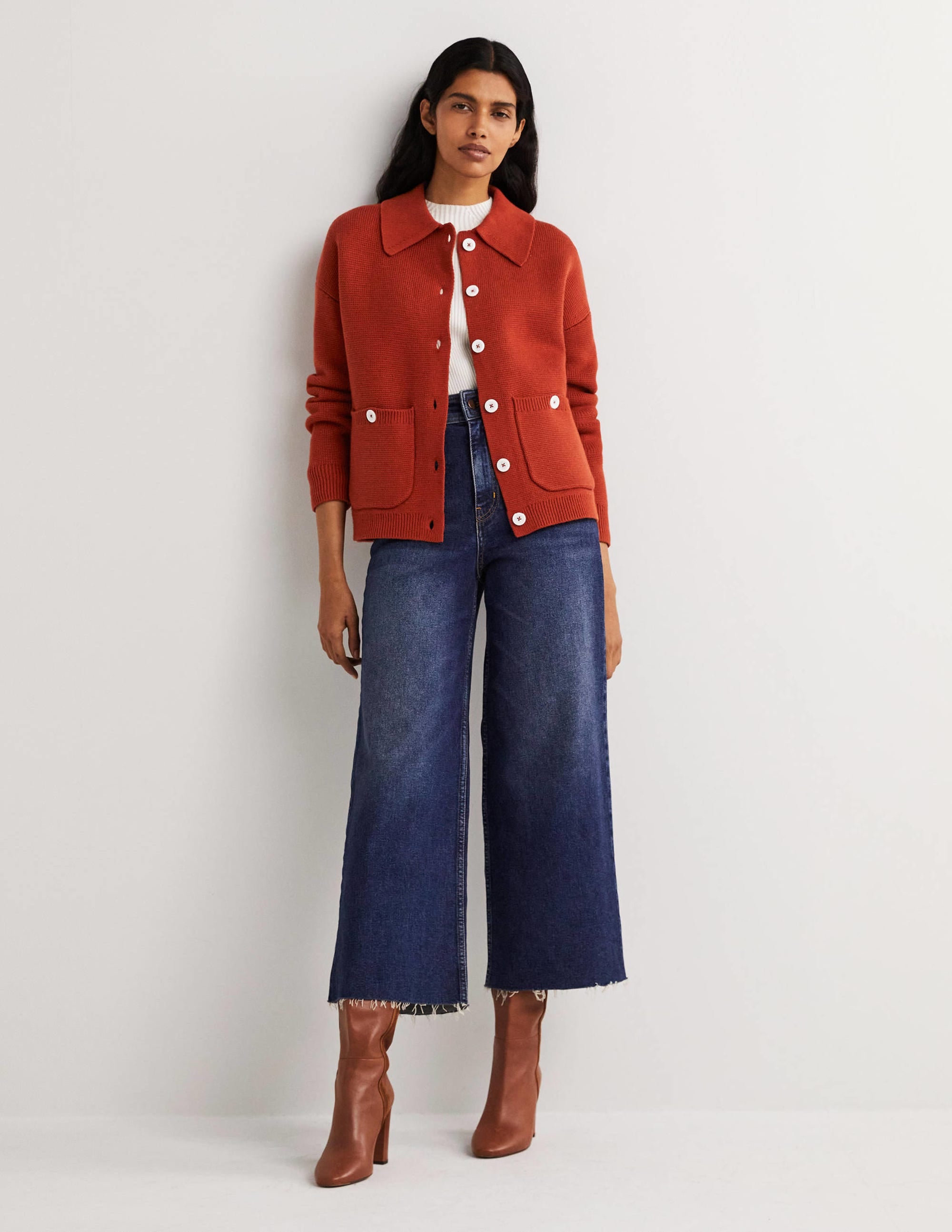 Wool Blend Cardigan-Rust - Image 4