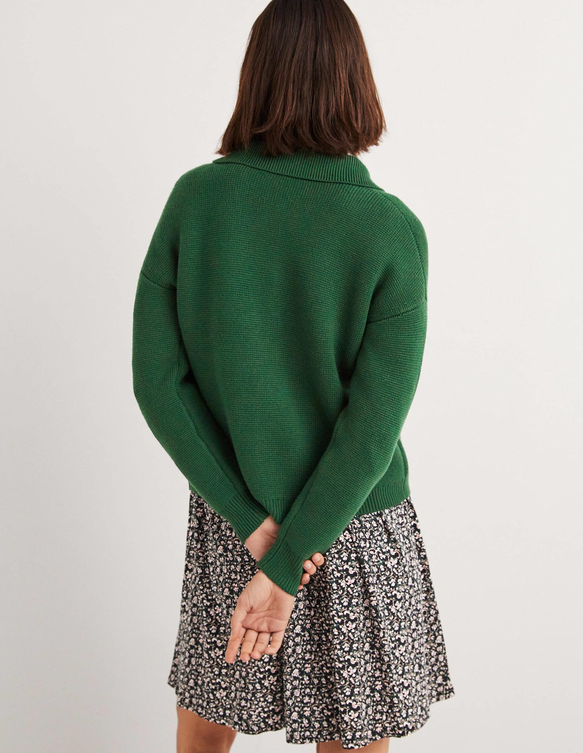 Wool Blend Cardigan-Hunter Green-3