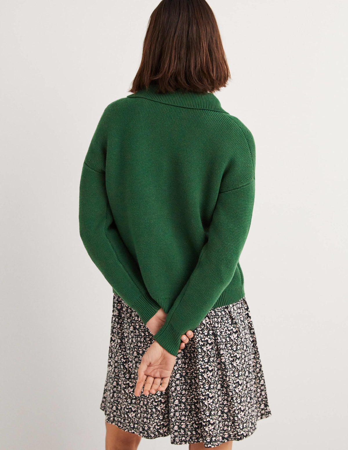 Wool Blend Cardigan-Hunter Green - Image 3