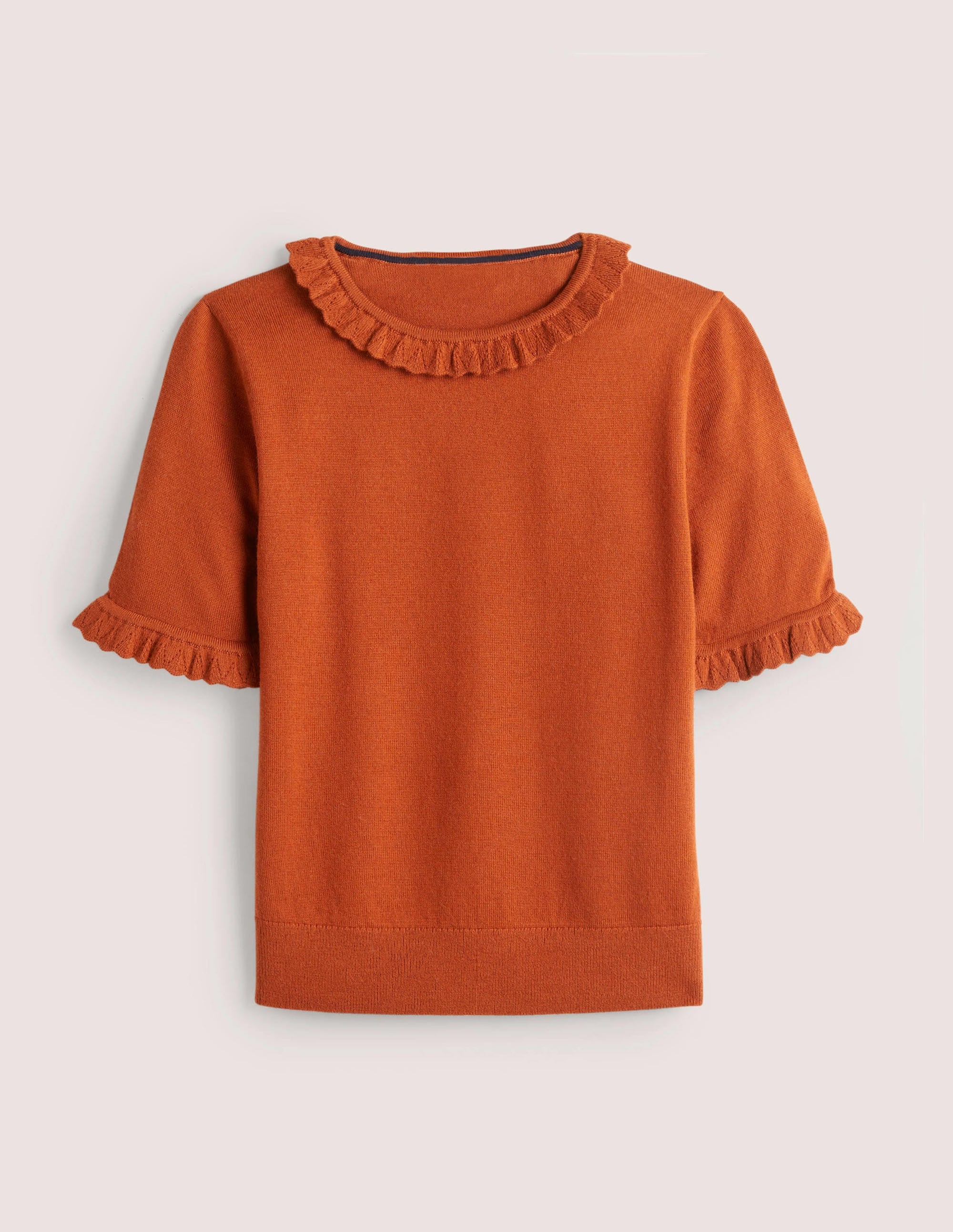 Merino Knitted T-shirt-Rust - Image 5