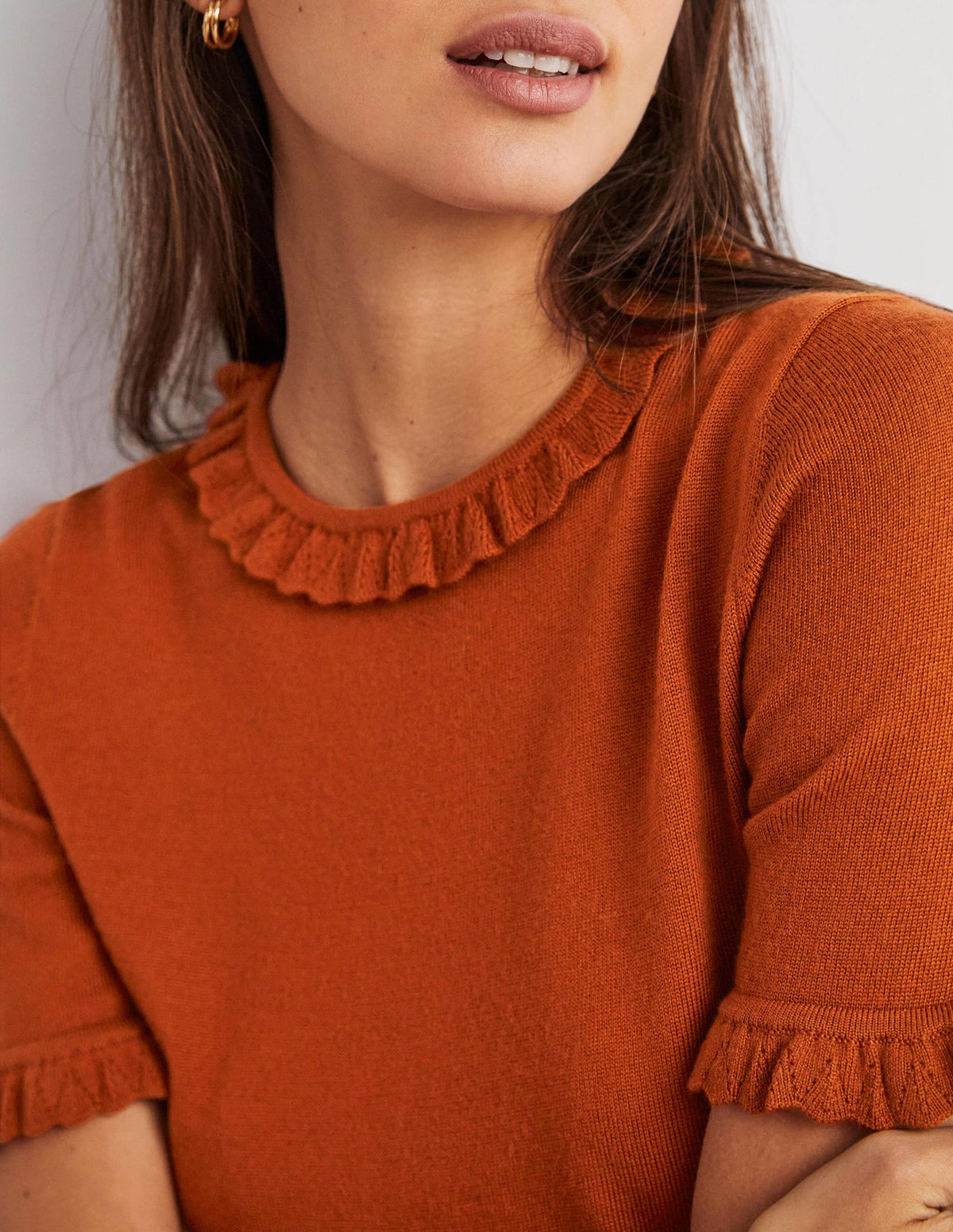 Merino Knitted T-shirt-Rust - Image 2
