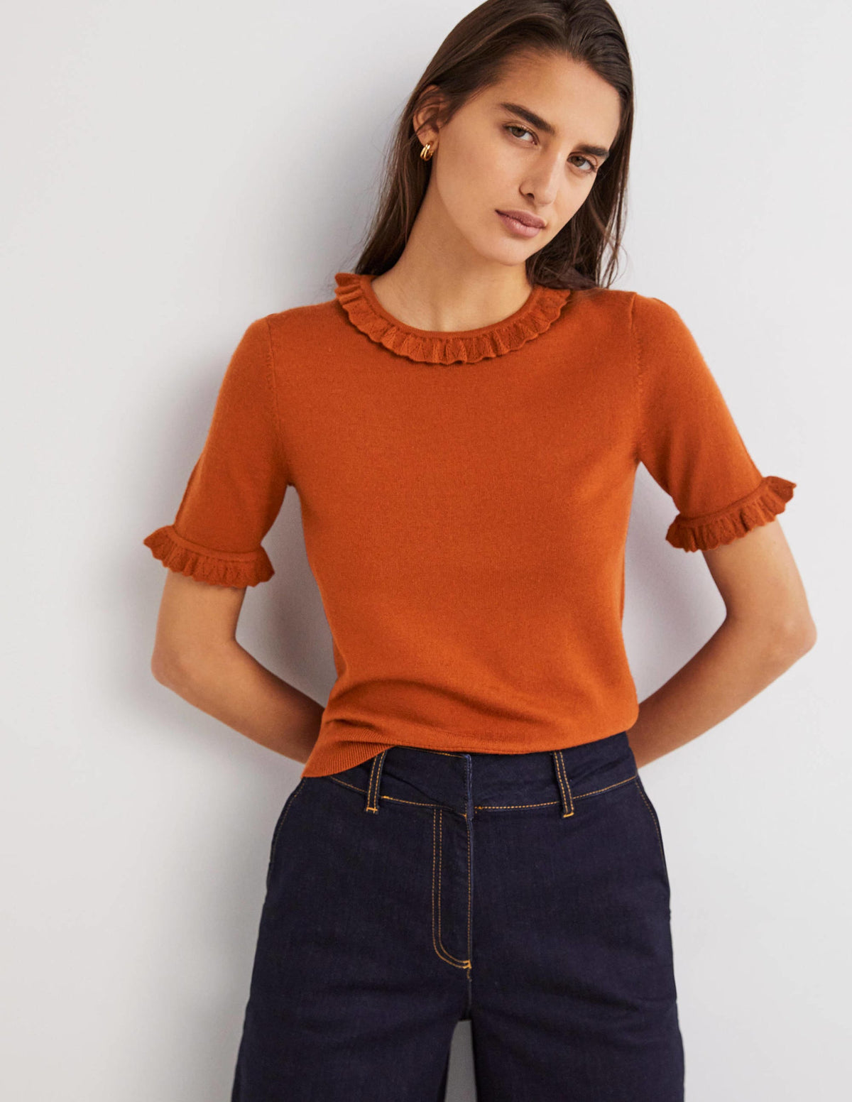 Merino Knitted T-shirt-Rust-4