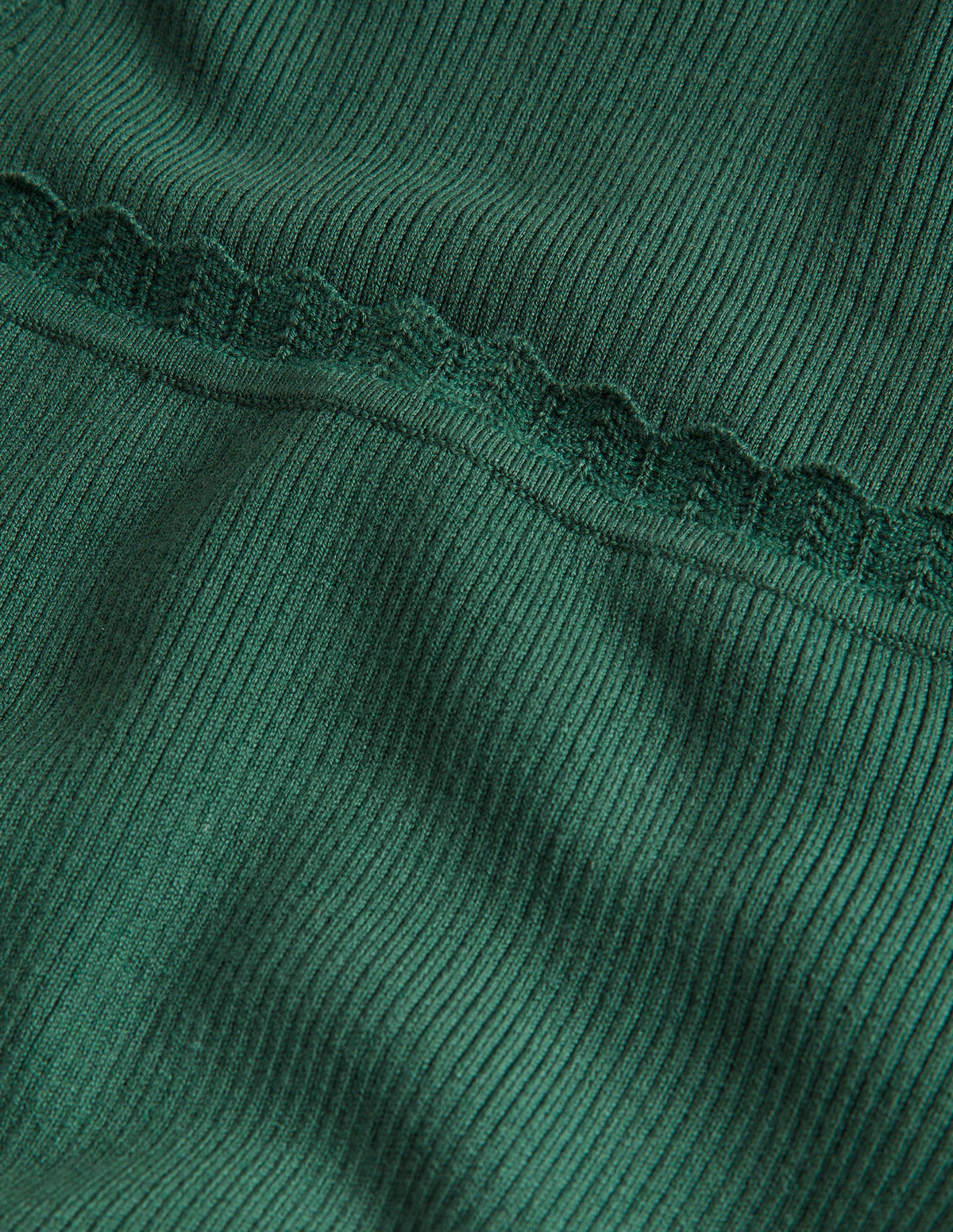 Ribbed Square Neck Knitted Top-Trekking Green-7