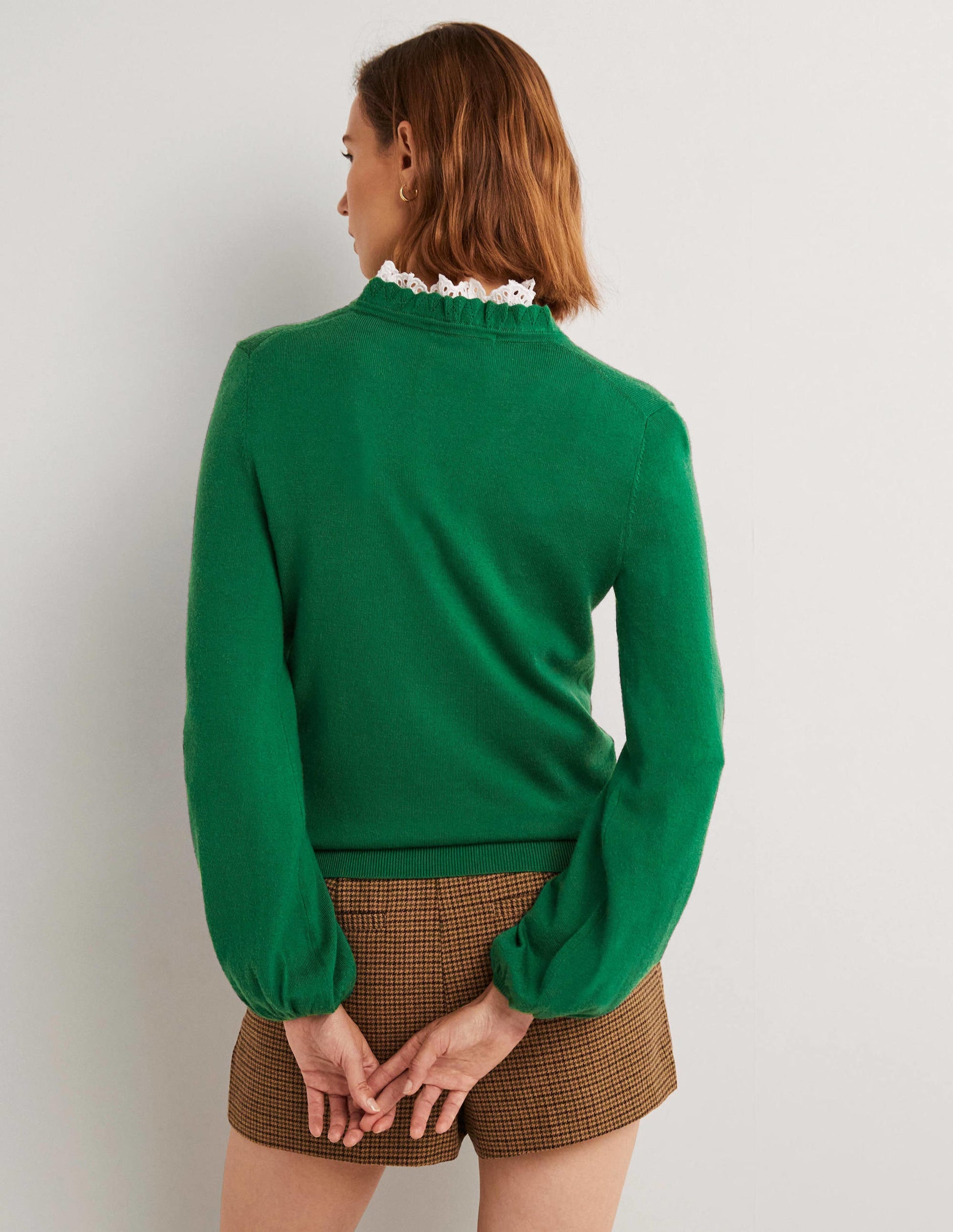 Button Front Merino Jumper-Trekking Green-3