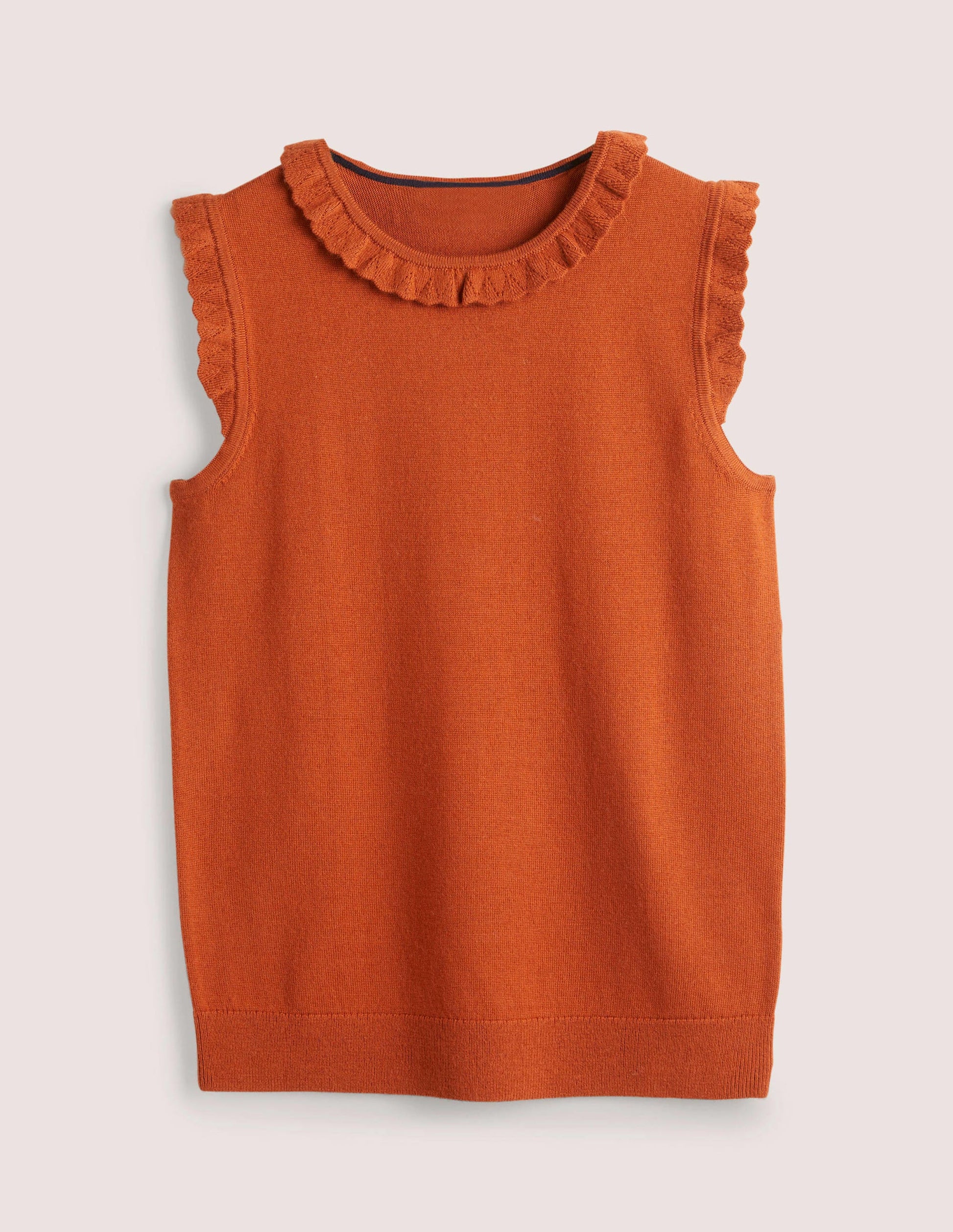 Merino Knitted Tank Top-Rust-5