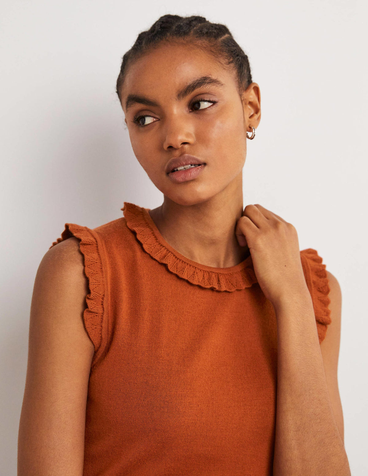 Merino Knitted Tank Top-Rust-2
