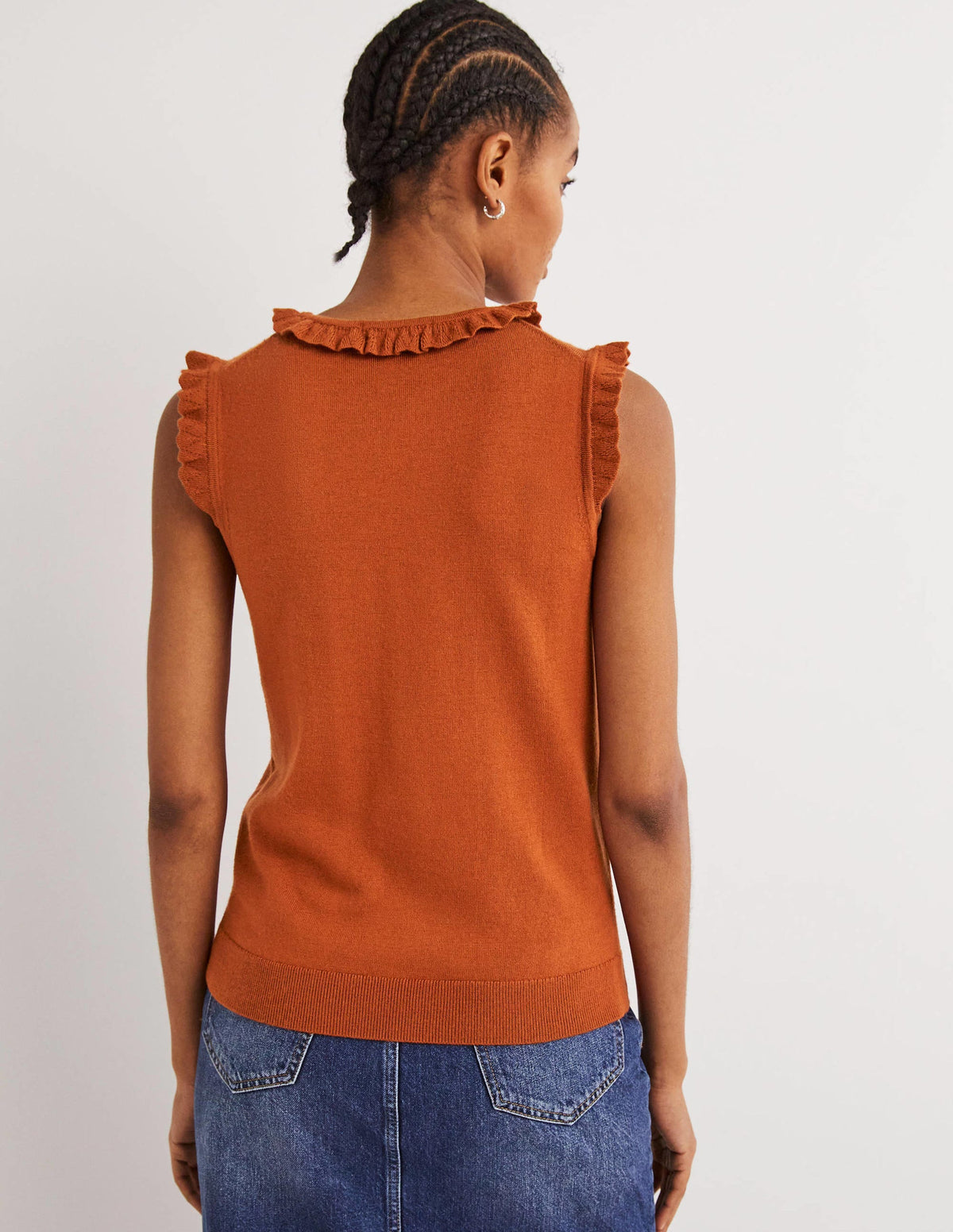 Merino Knitted Tank Top-Rust - Image 3