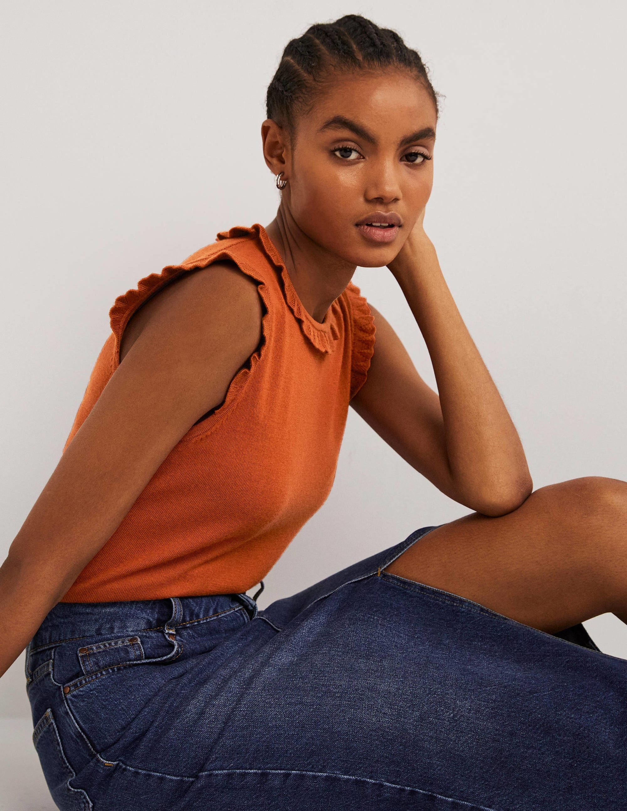 Merino Knitted Tank Top-Rust - Image 4